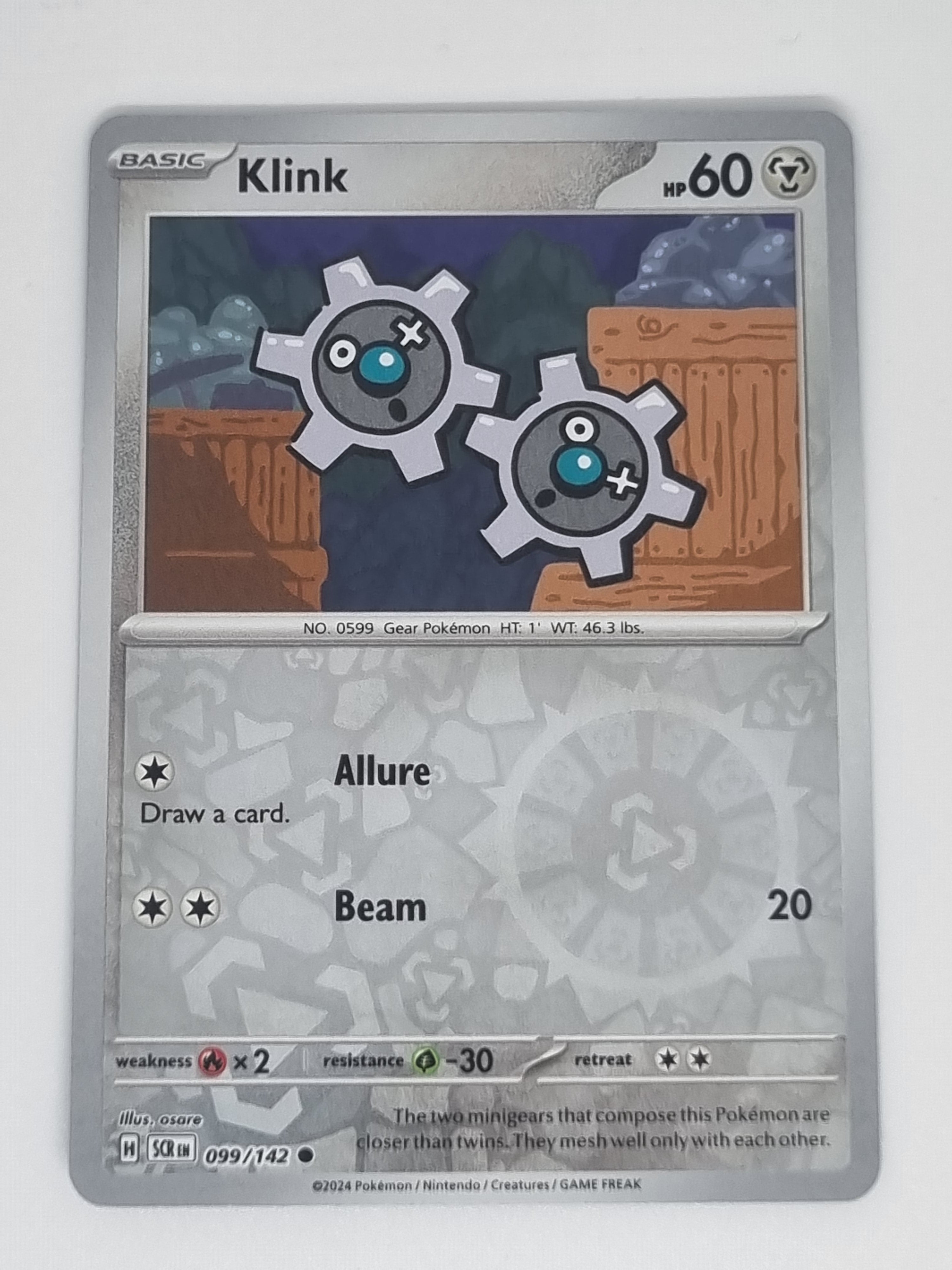 Pokemon TCG - Stellar Crown - #099/142 - Klink - Common - Reverse Holo