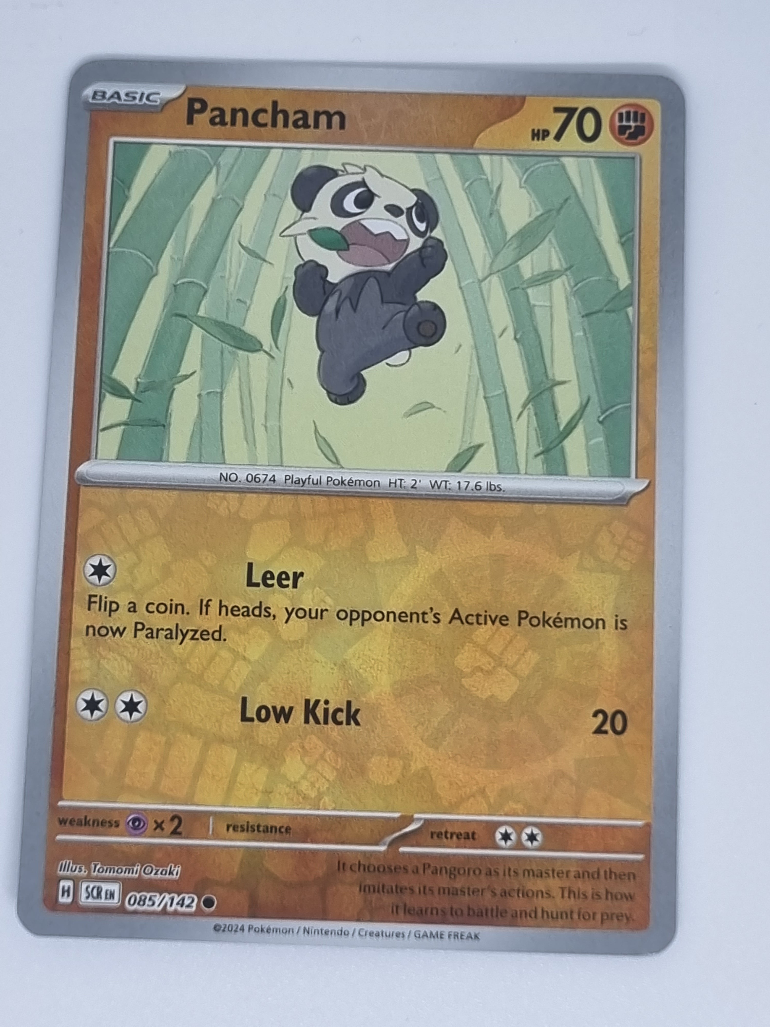 Pokemon TCG - Stellar Crown - #085/142 - Pancham - Common - Reverse Holo