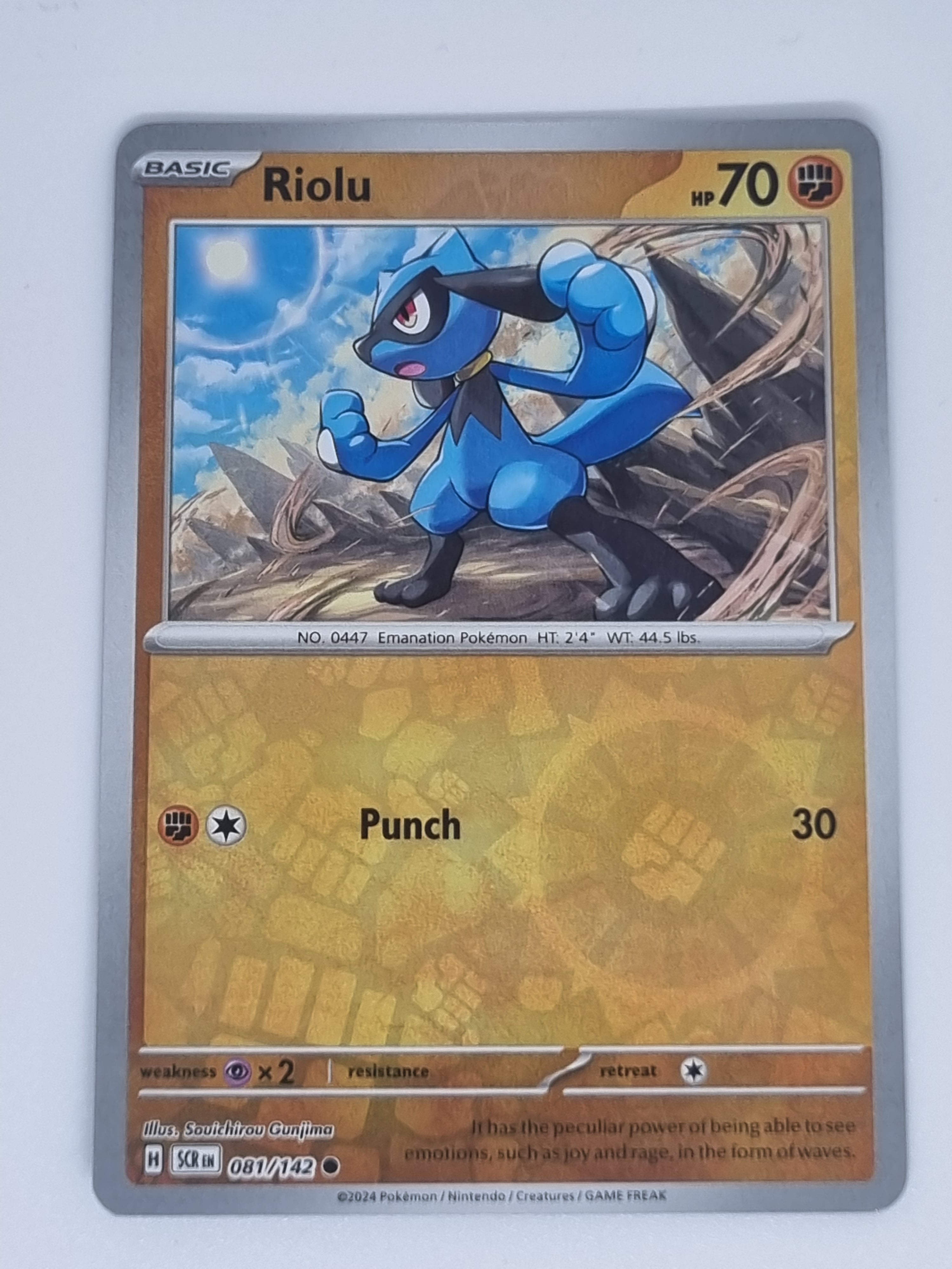 Pokemon TCG - Stellar Crown - #081/142 - Riolu - Common - Reverse Holo