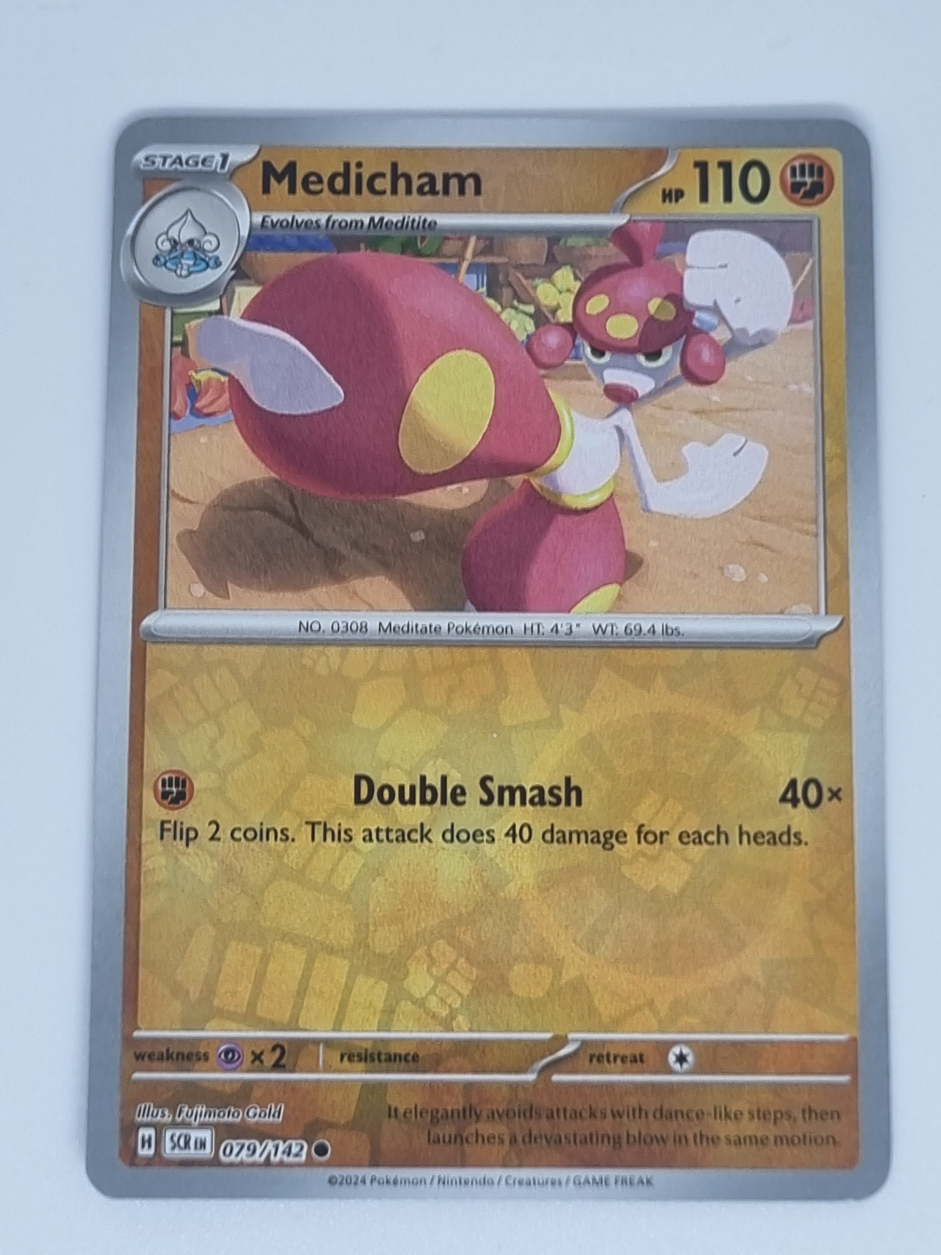 Pokemon TCG - Stellar Crown - #079/142 Medicham - Common - Reverse Holo
