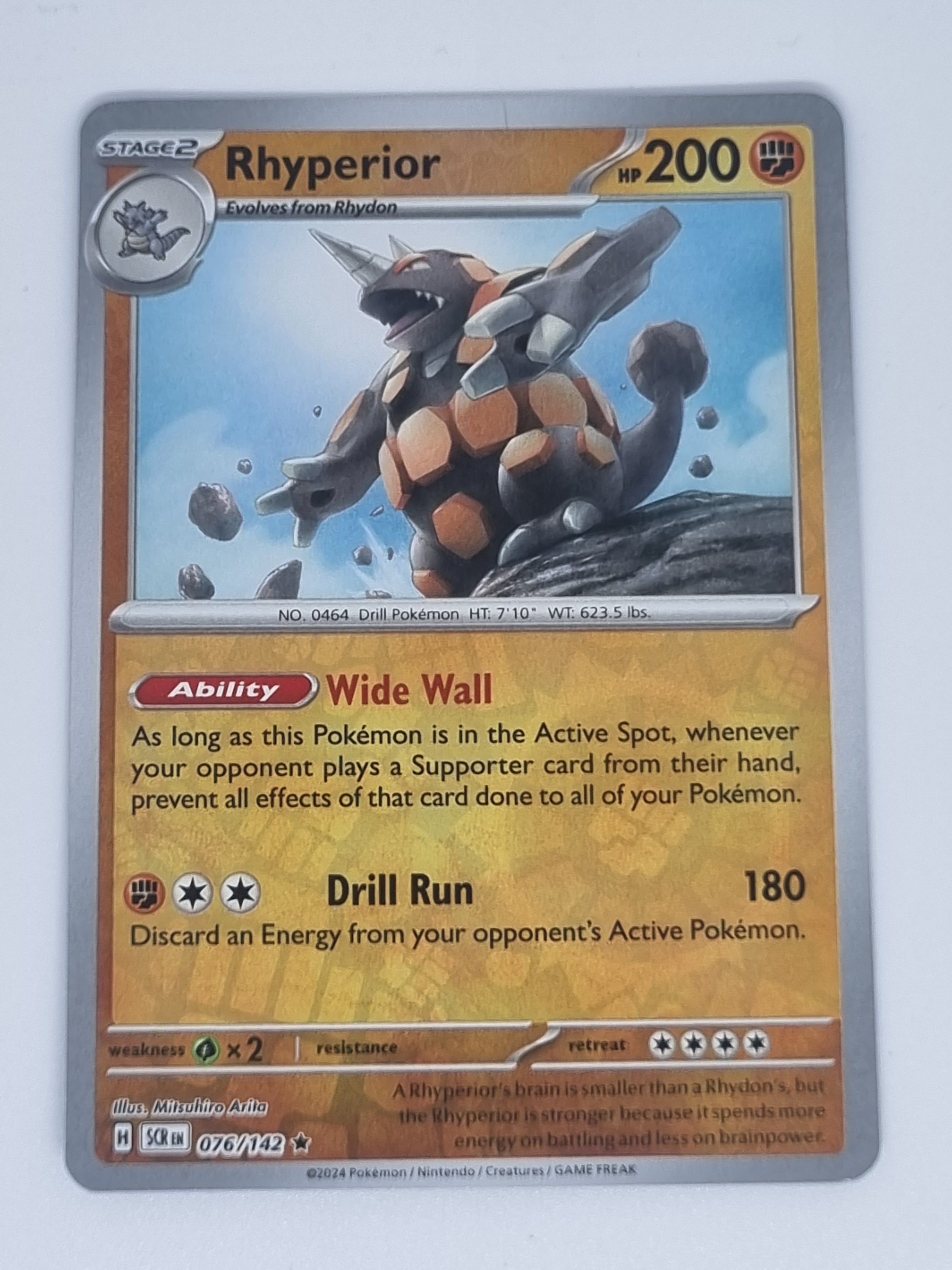Pokemon TCG - Stellar Crown - #076/142 - Rhyperior - Rare - Reverse Holo