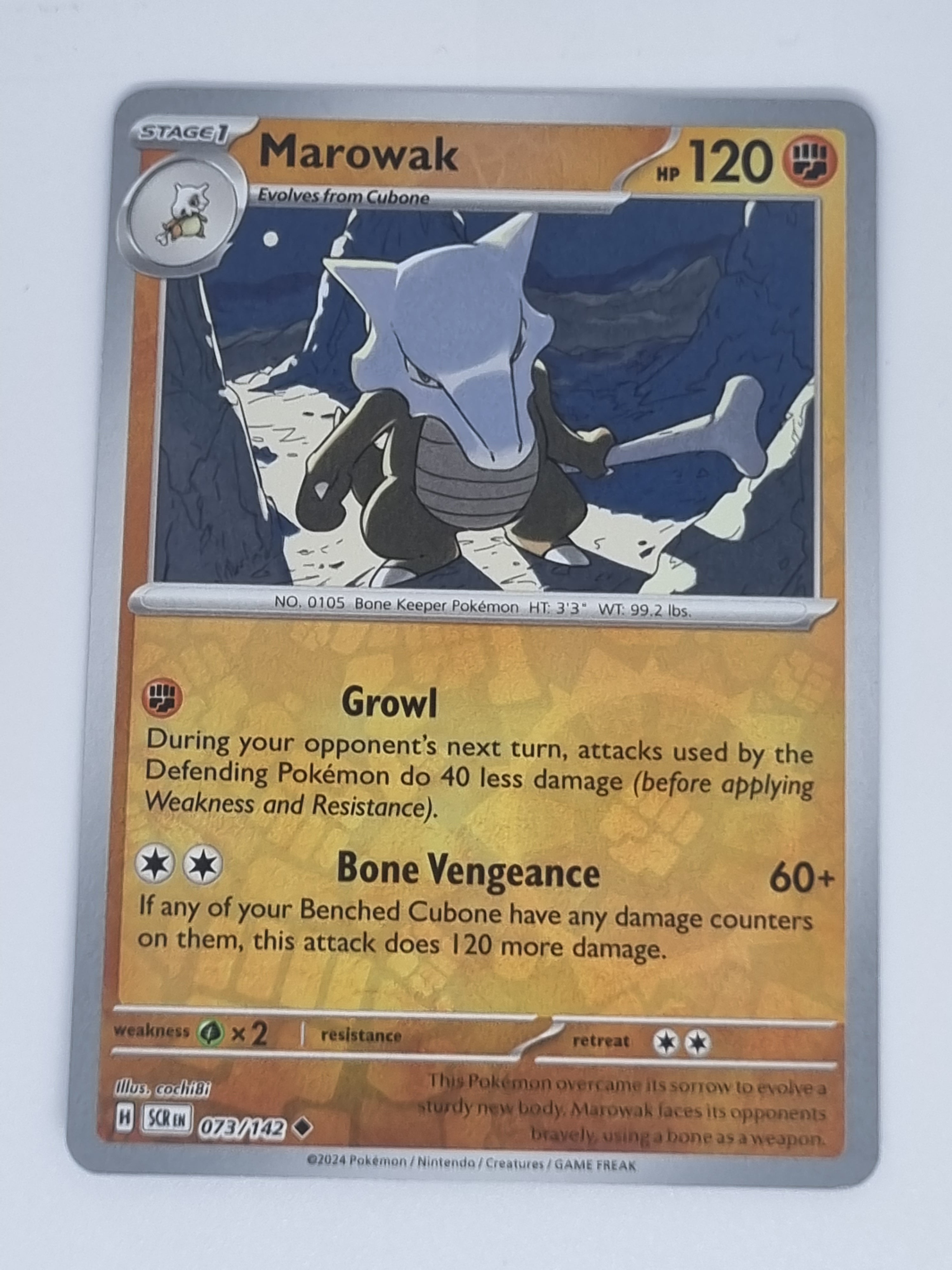 Pokemon TCG - Stellar Crown - #073/142 - Marowak - Uncommon - Reverse Holo
