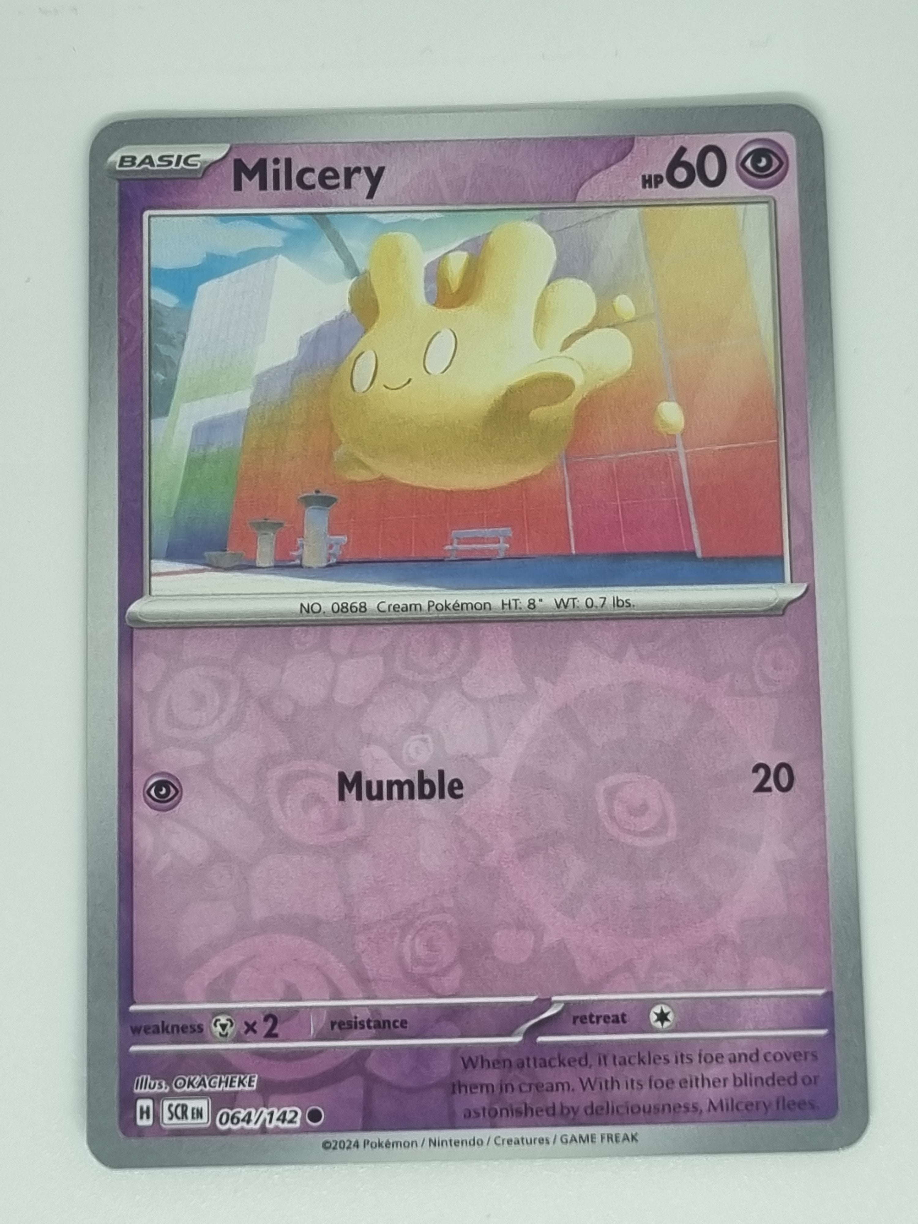 Pokemon TCG - Stellar Crown - #064/142 - Milcery - Common - Reverse Holo