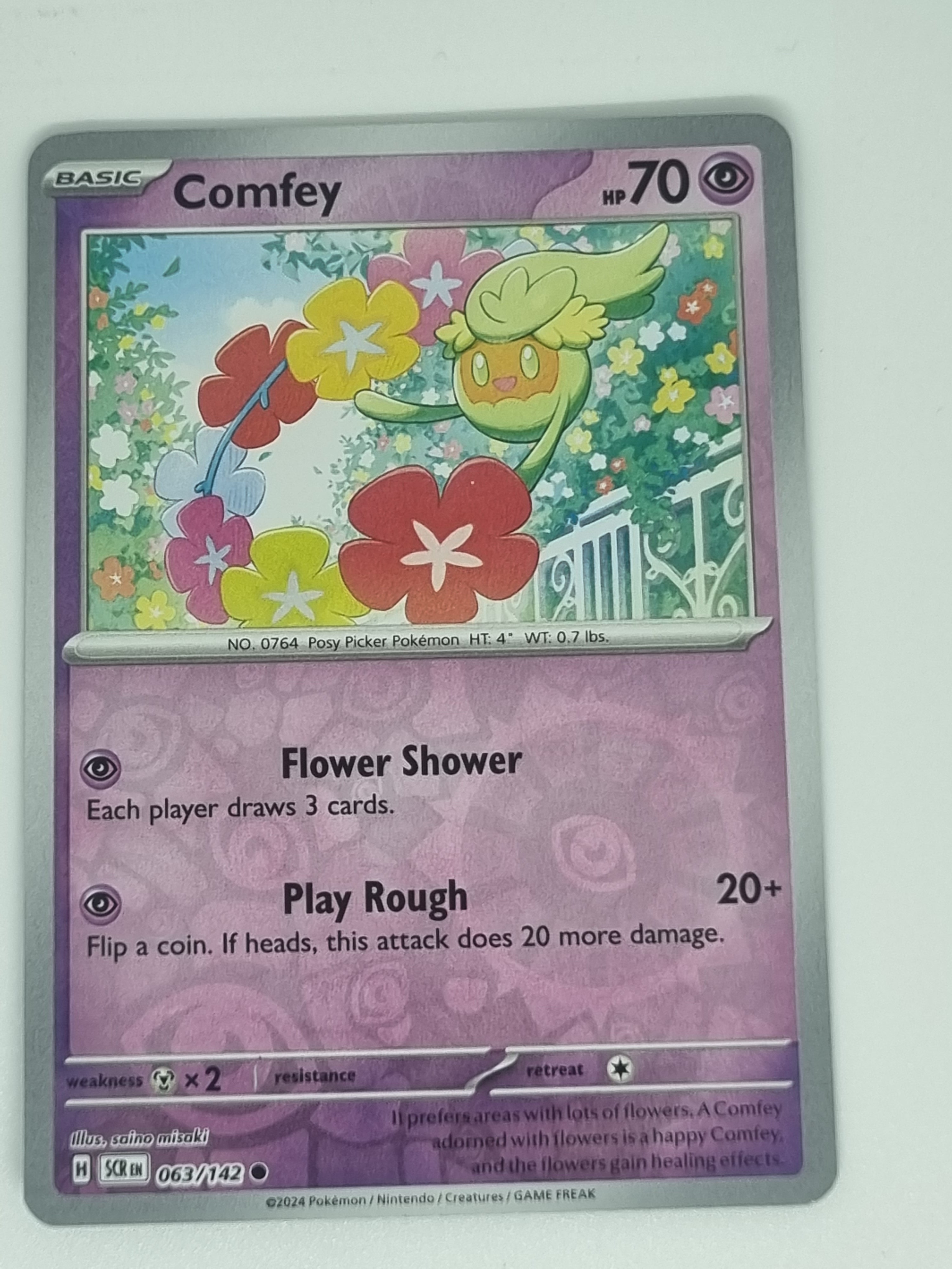 Pokemon TCG - Stellar Crown - #063/142 - Comfey - Common - Reverse Holo