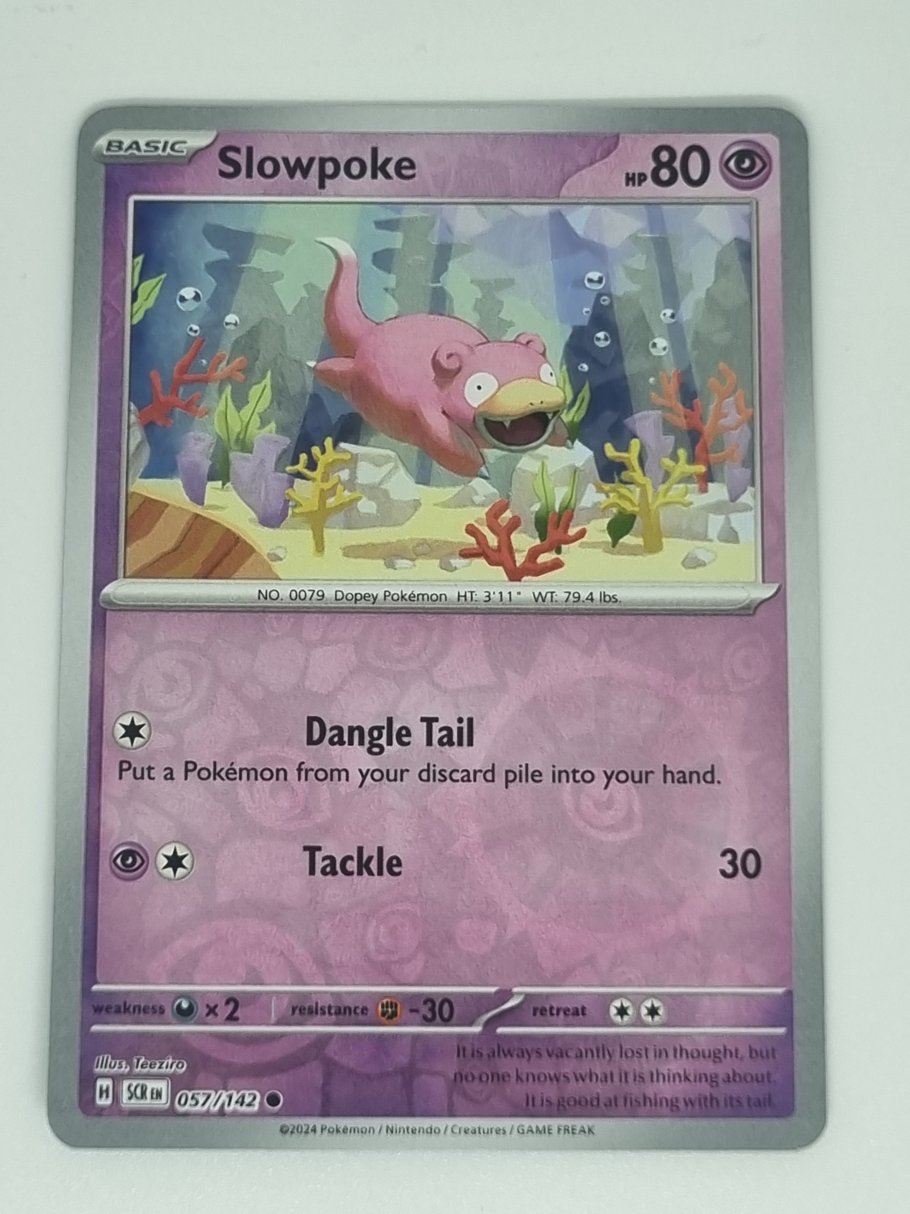 Pokemon TCG - Stellar Crown - #057/142 - Slowpoke - Common - Reverse Holo