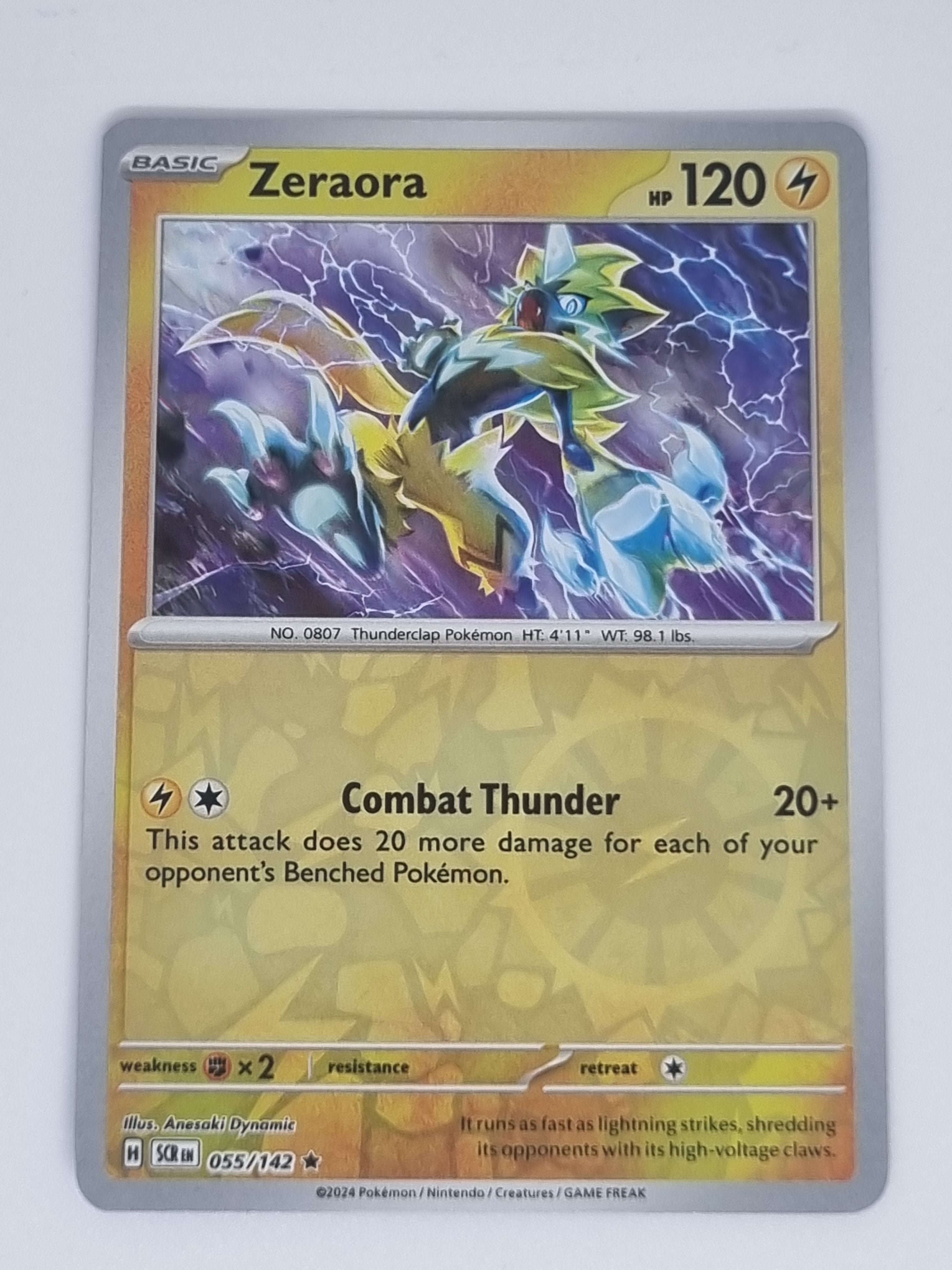 Pokemon TCG - Stellar Crown - #055/142 - Zeraora - Rare - Reverse Holo