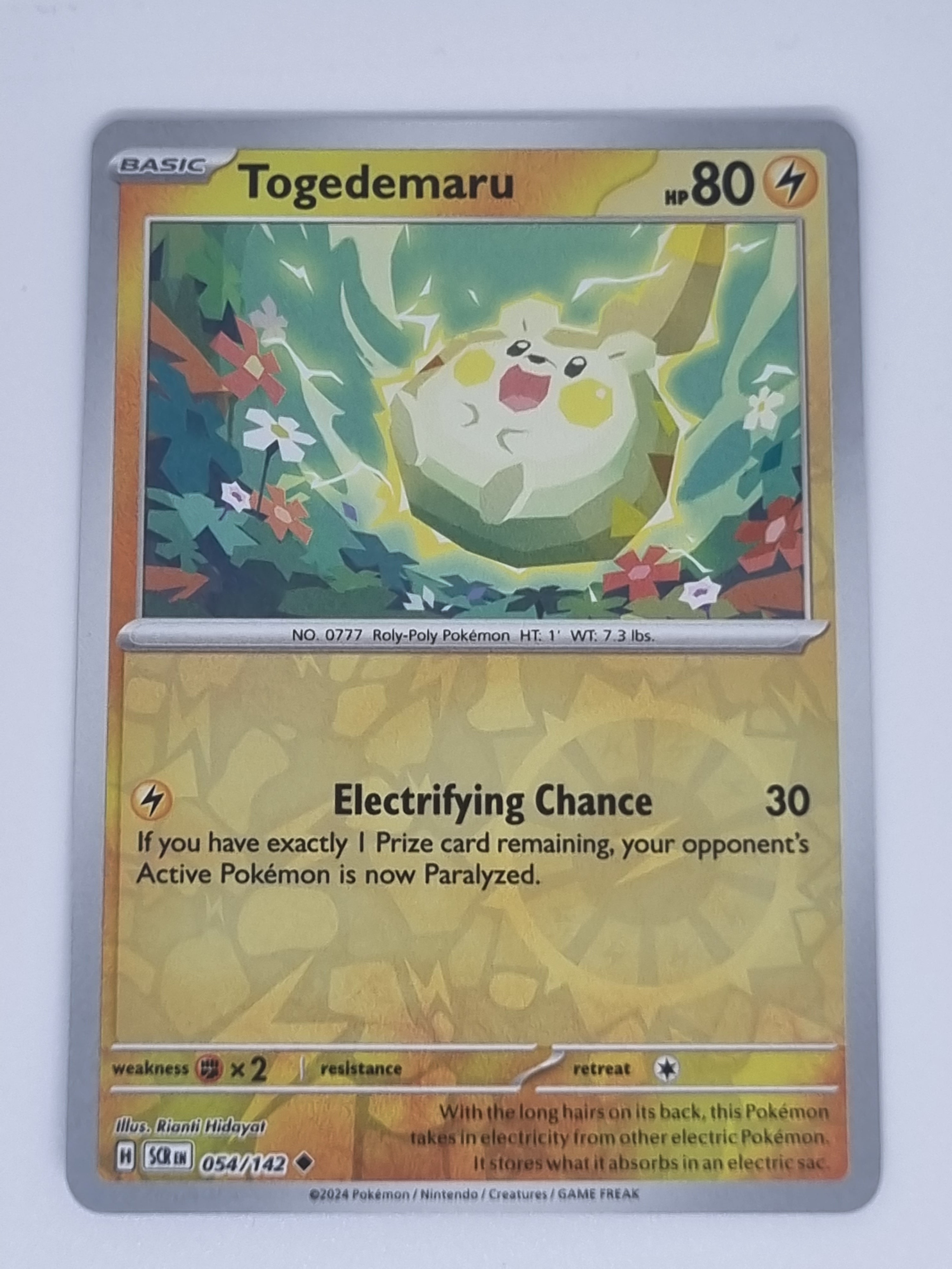 Pokemon TCG - Stellar Crown - #054/142 - Togedemaru - Uncommon - Reverse Holo