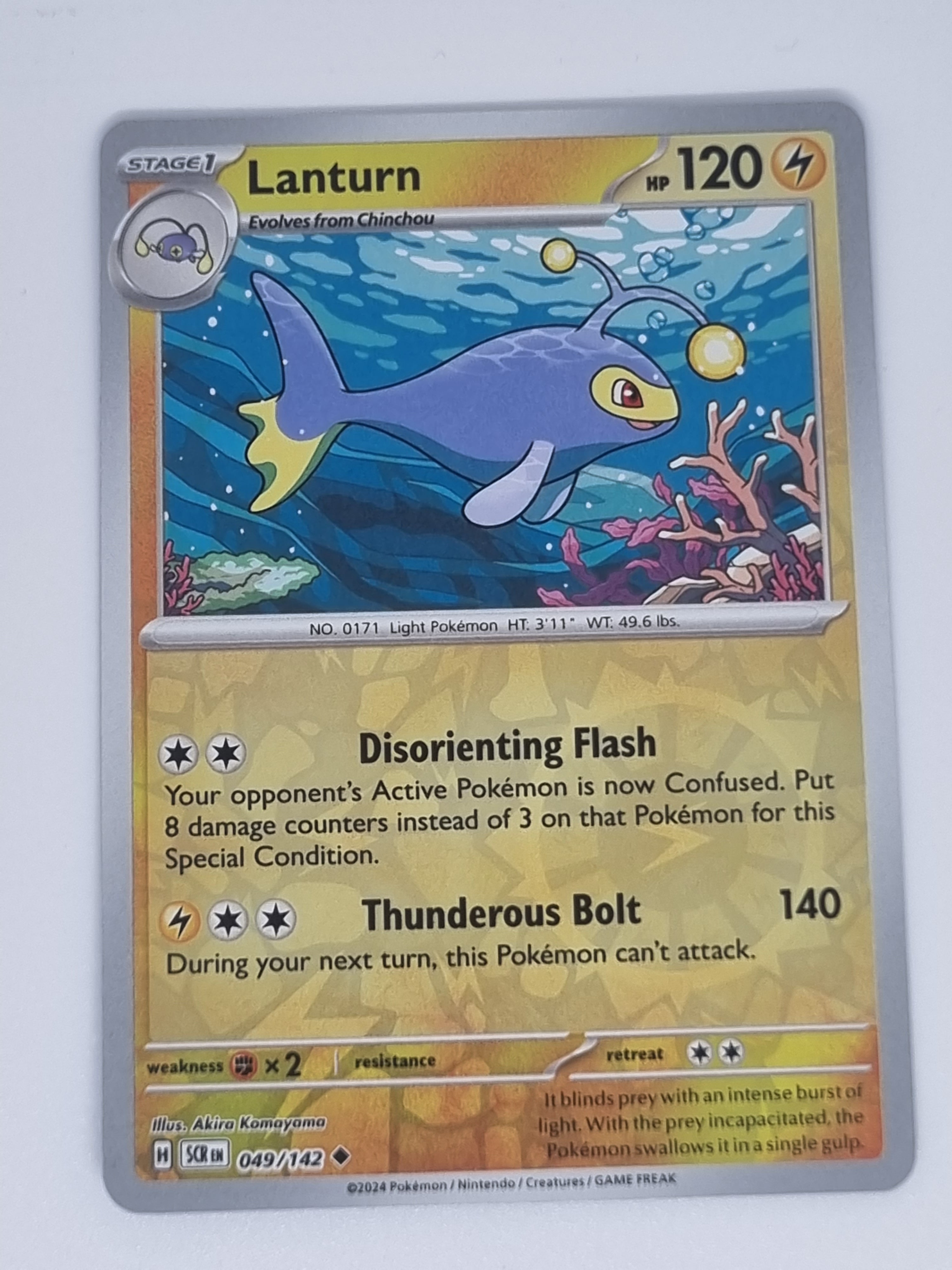 Pokemon TCG - Stellar Crown - #049/142 - Lanturn - Uncommon - Reverse Holo