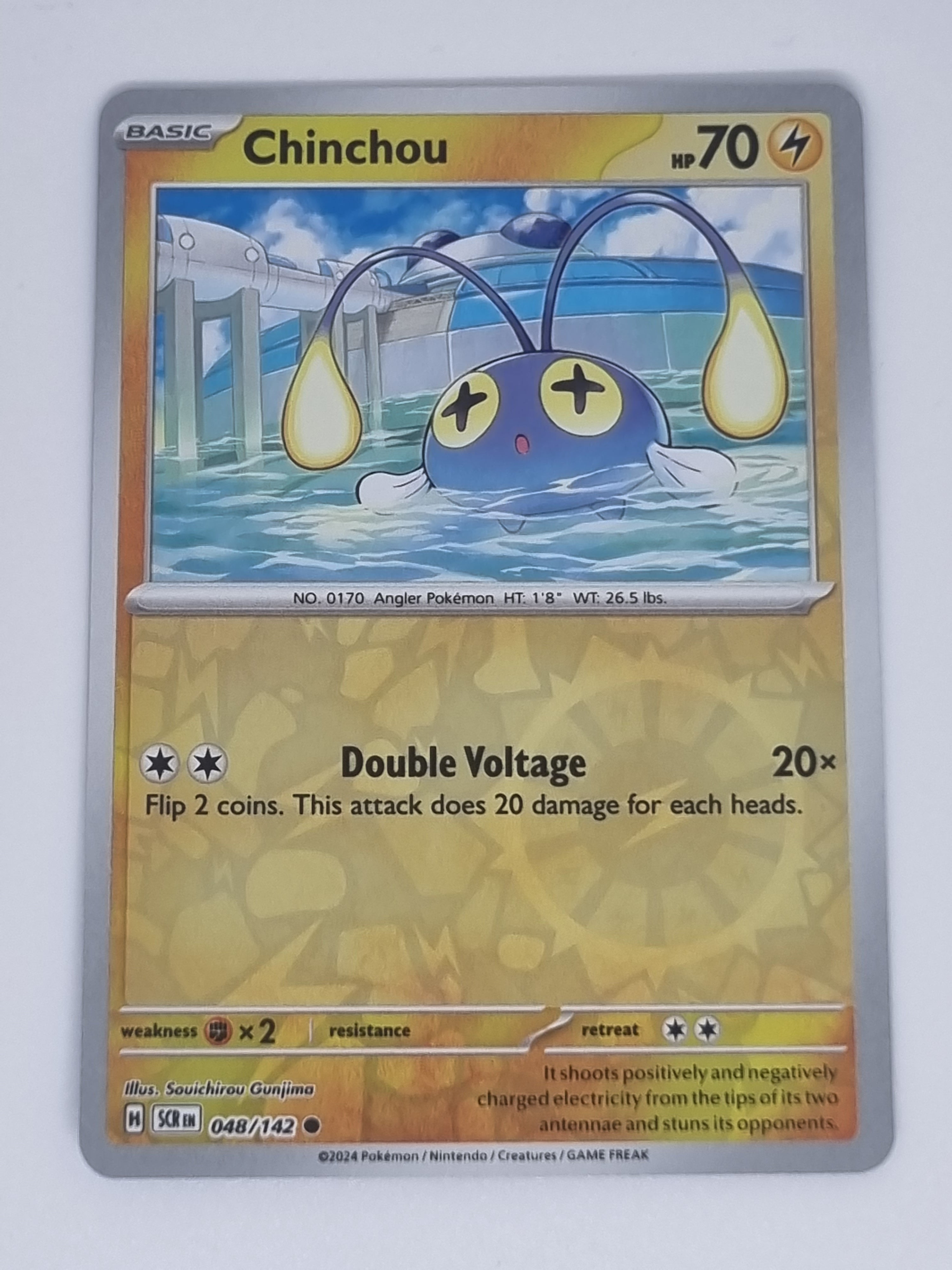 Pokemon TCG - Stellar Crown - #048/142 - Chinchou - Common - Reverse Holo