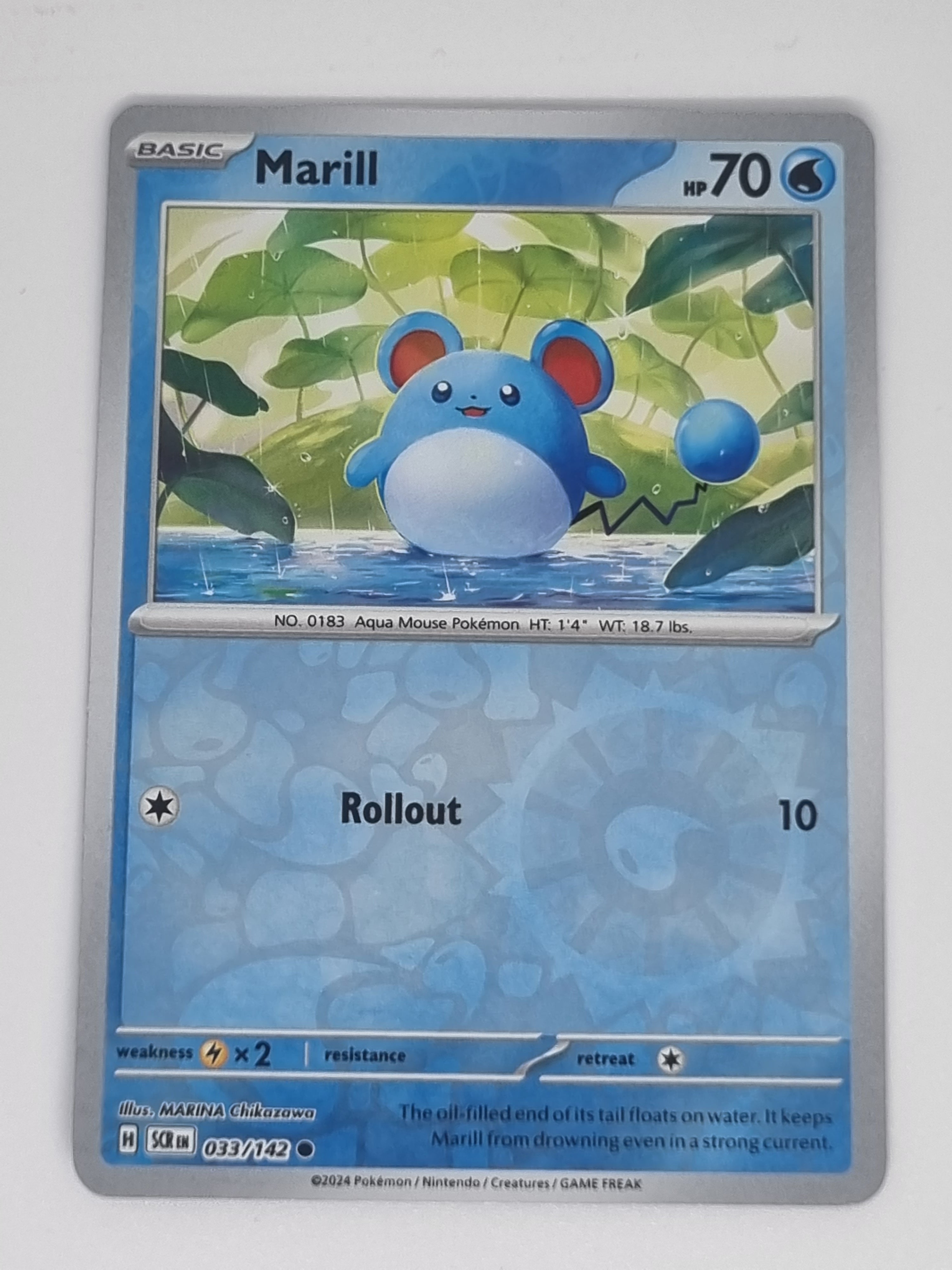 Pokemon TCG - Stellar Crown - #033/142 - Marill - Common - Reverse Holo