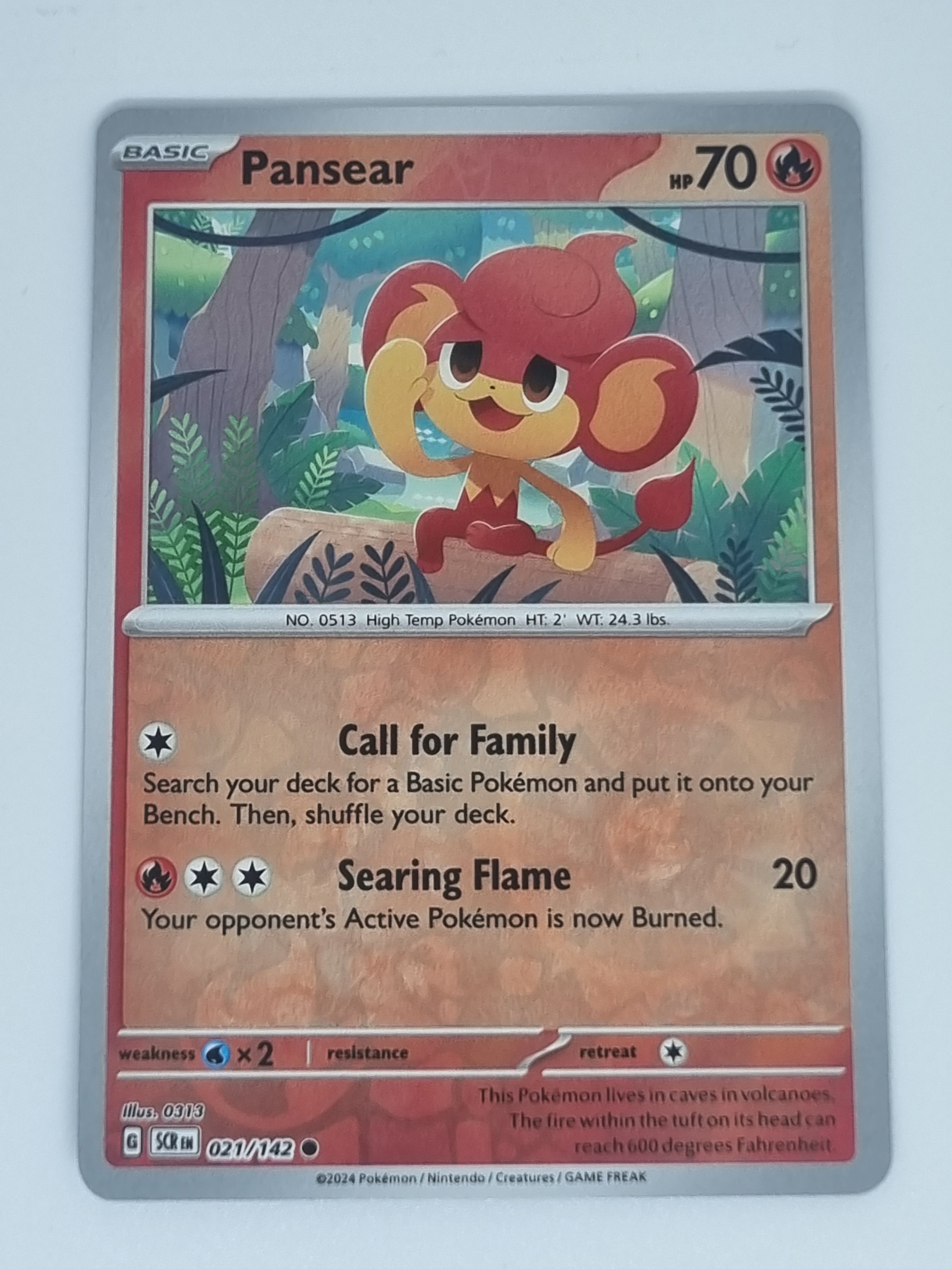 Pokemon TCG - Stellar Crown - #021/142 - Pansear - Common - Reverse Holo