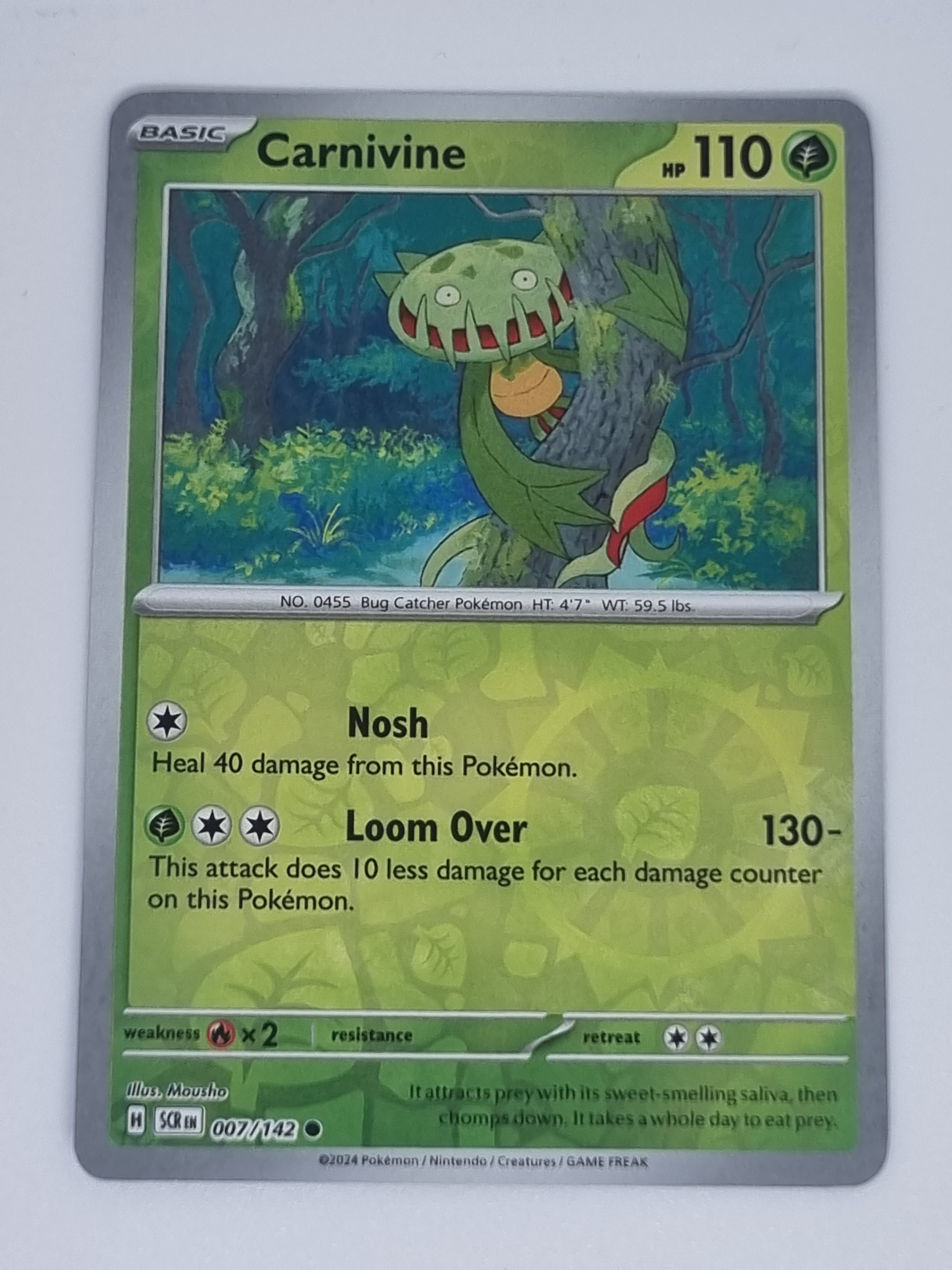 Pokemon TCG - Stellar Crown - #007/142 - Carnivine - Common - Reverse Holo