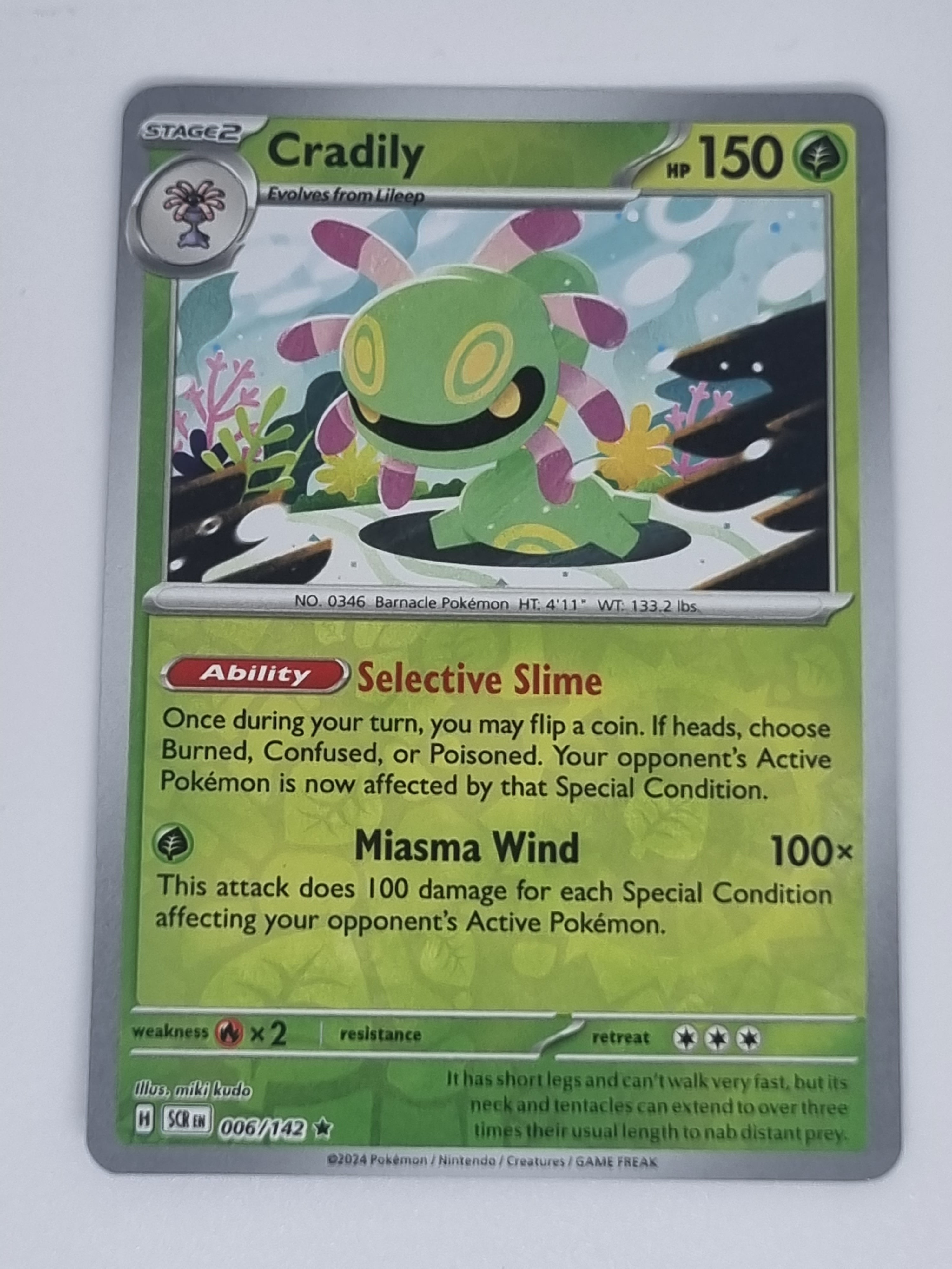 Pokemon TCG - Stellar Crown - #006/142 - Cradily - Rare - Reverse Holo
