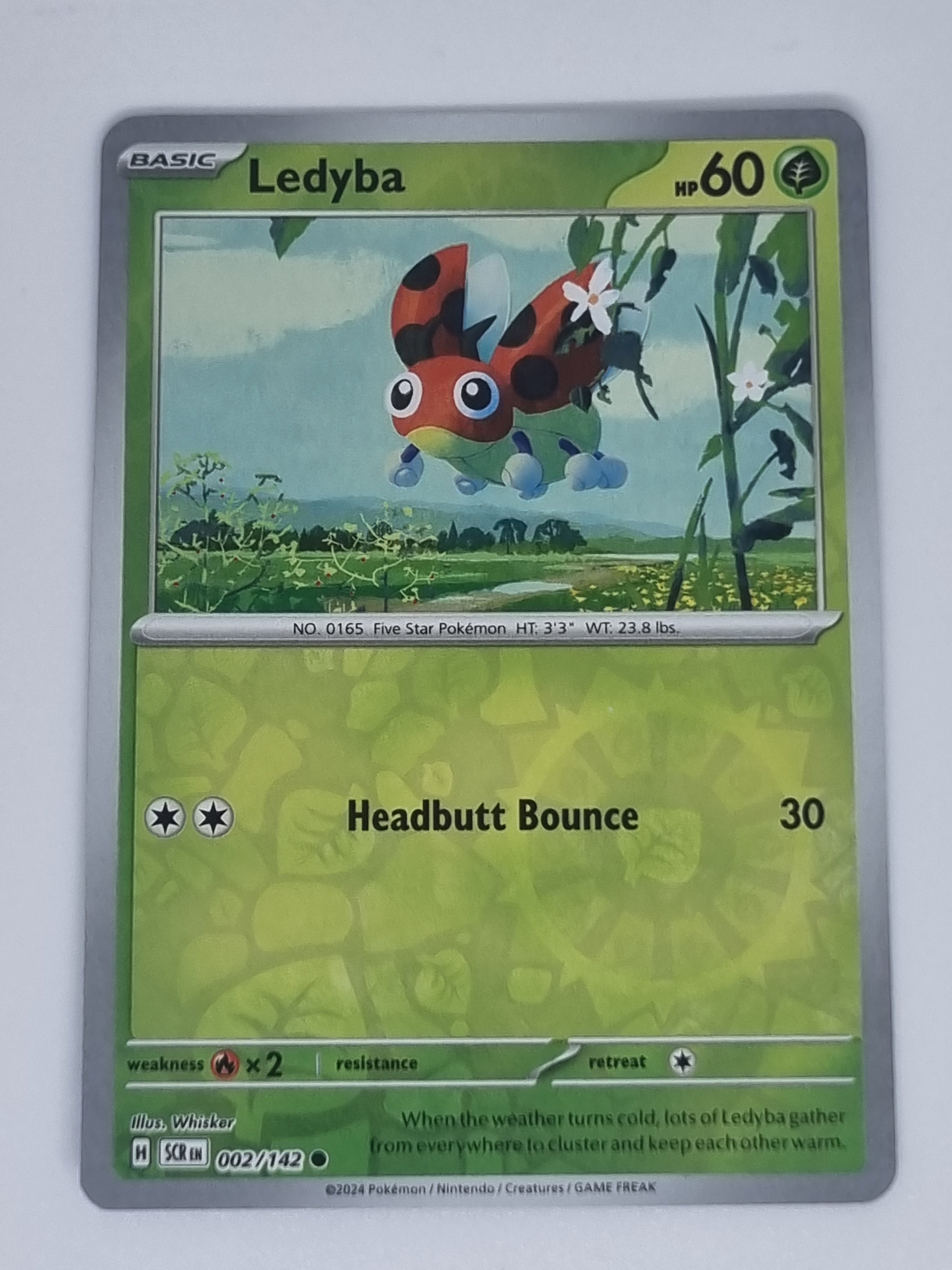 Pokemon TCG - Stellar Crown - #002/142 - Ledyba - Common - Reverse Holo
