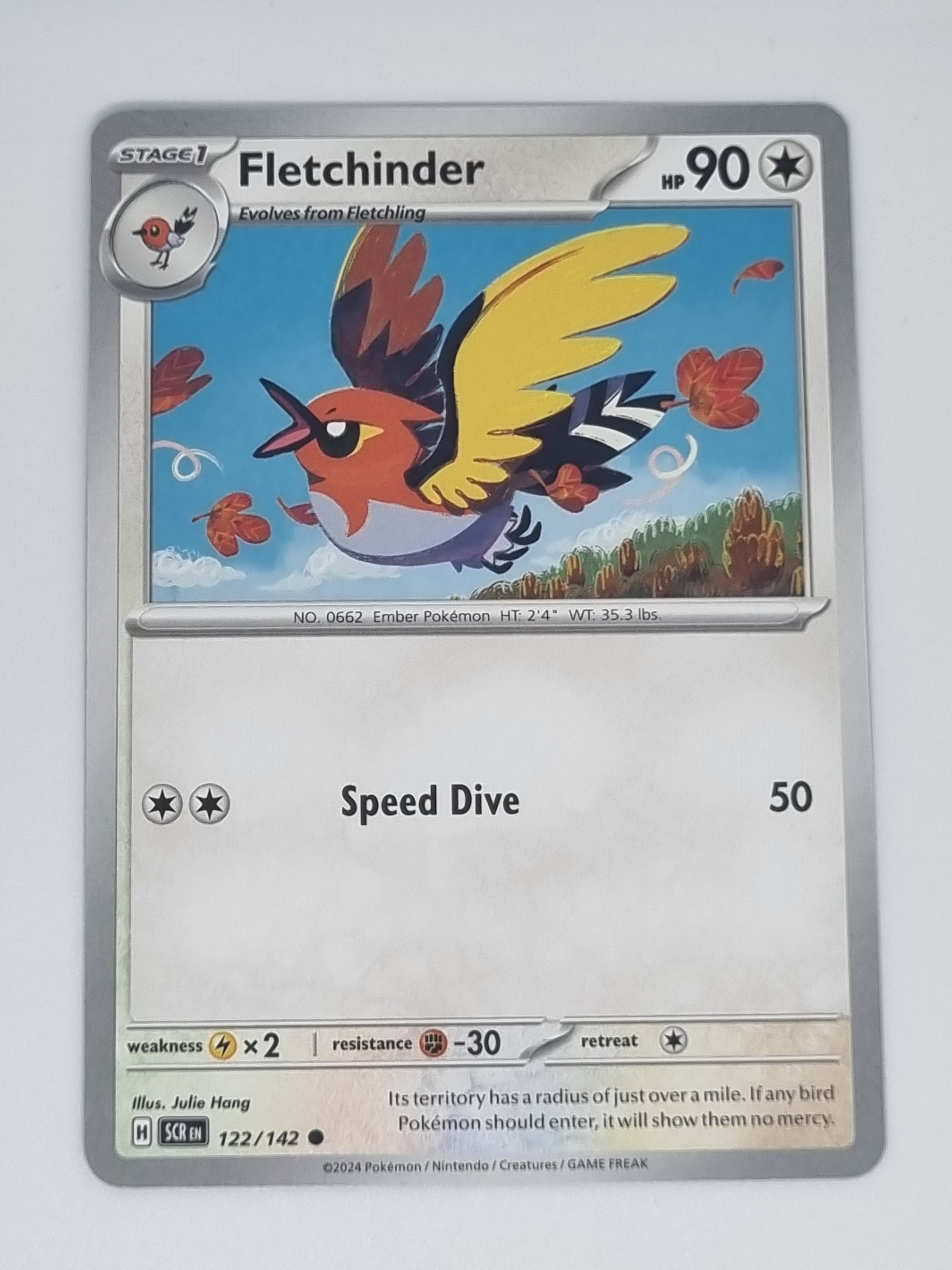 Pokemon TCG - Stellar Crown - #122/142 - Fletchinder - Common