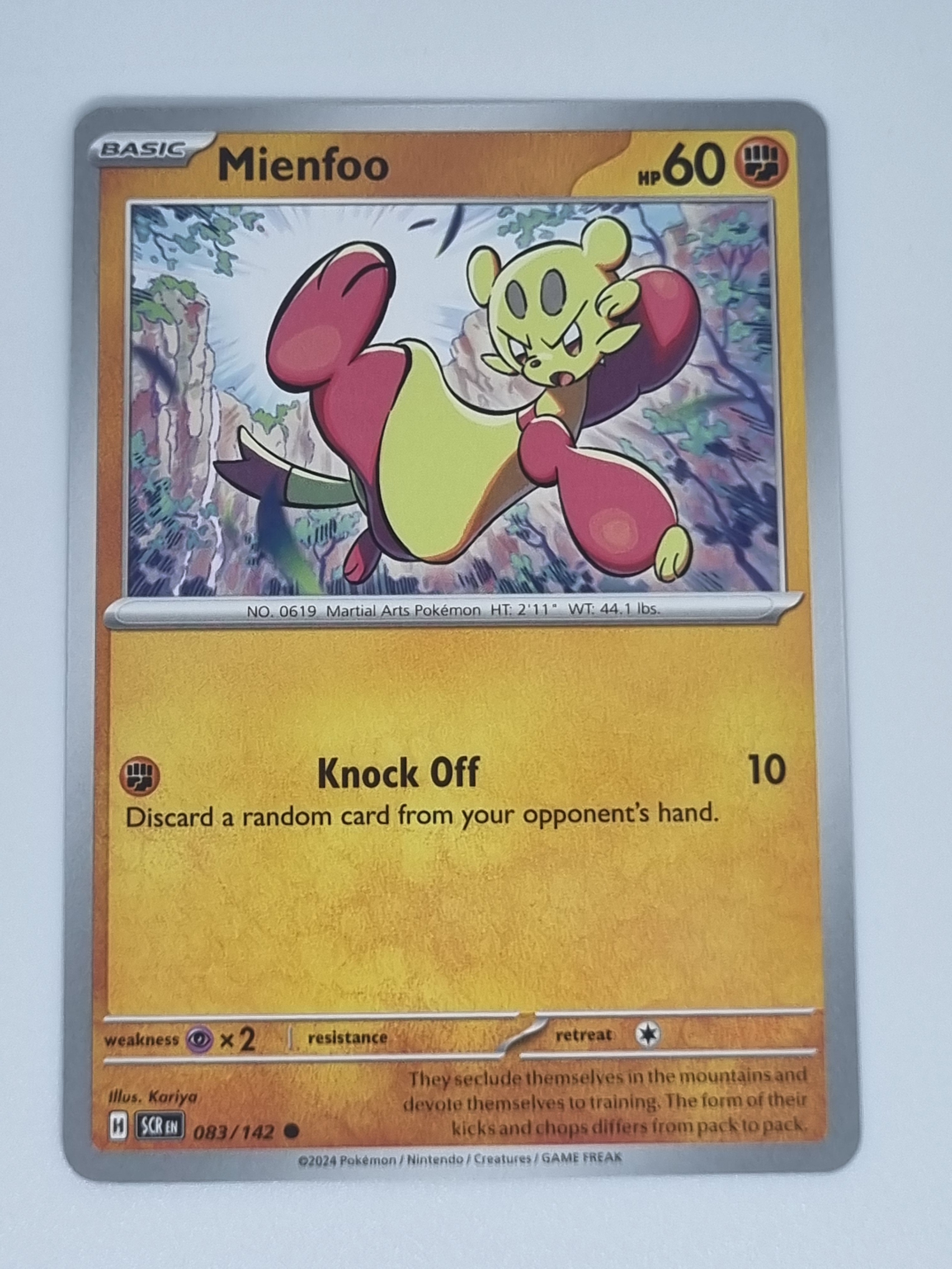Pokemon TCG - Stellar Crown - #083/142 - Mienfoo - Common