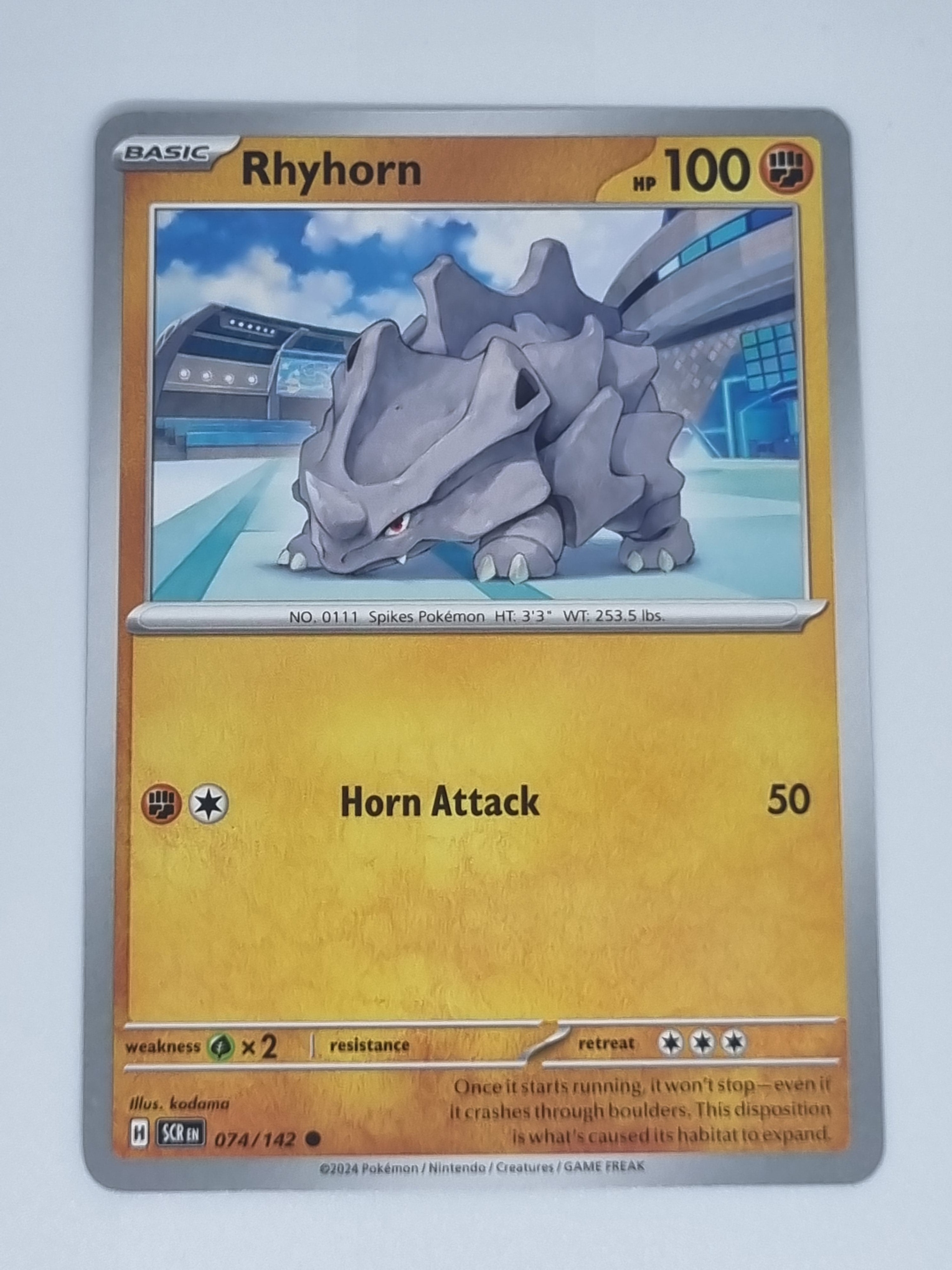 Pokemon TCG - Stellar Crown - #074/142 - Rhyhorn - Common