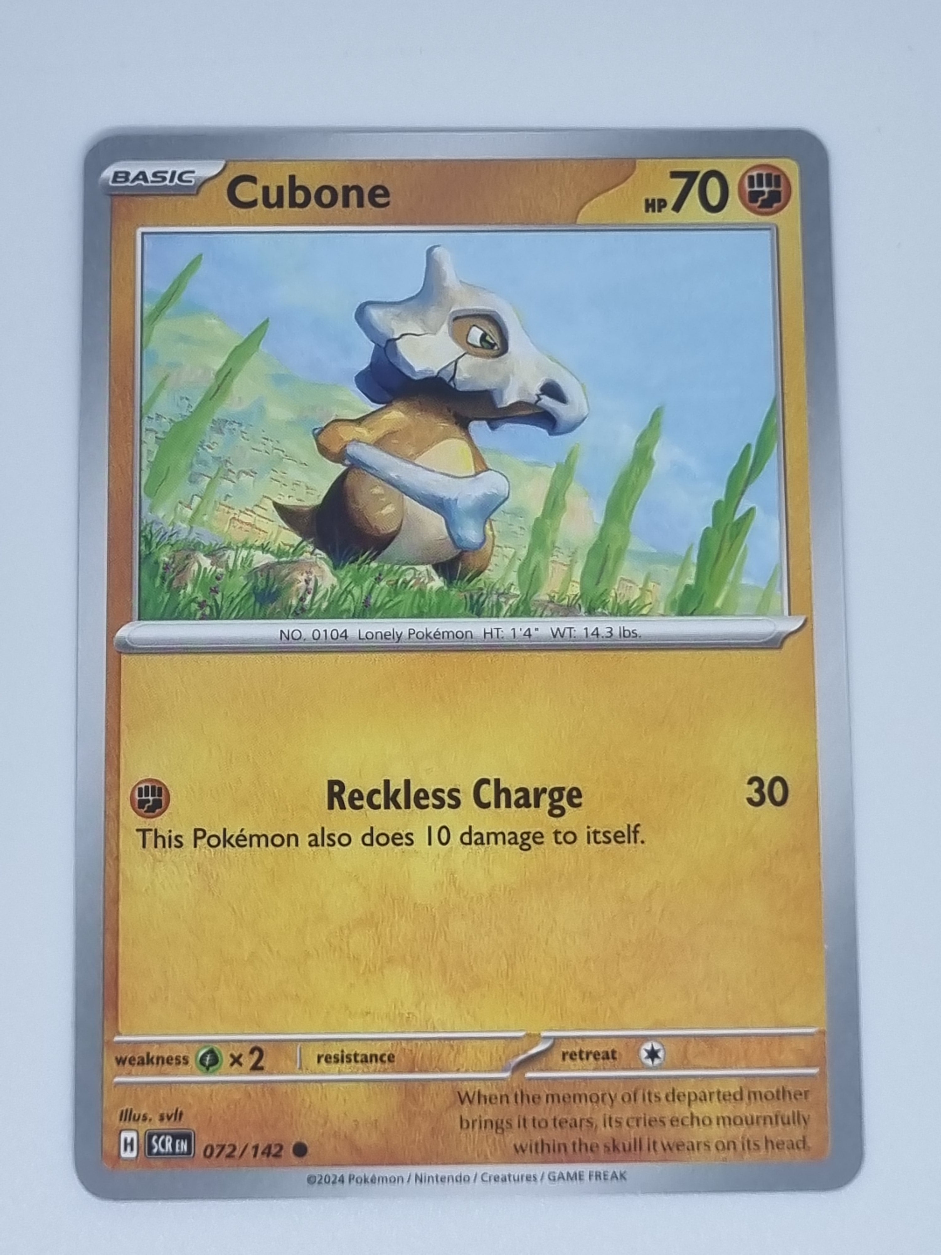 Pokemon TCG - Stellar Crown - #072/142 - Cubone - Common