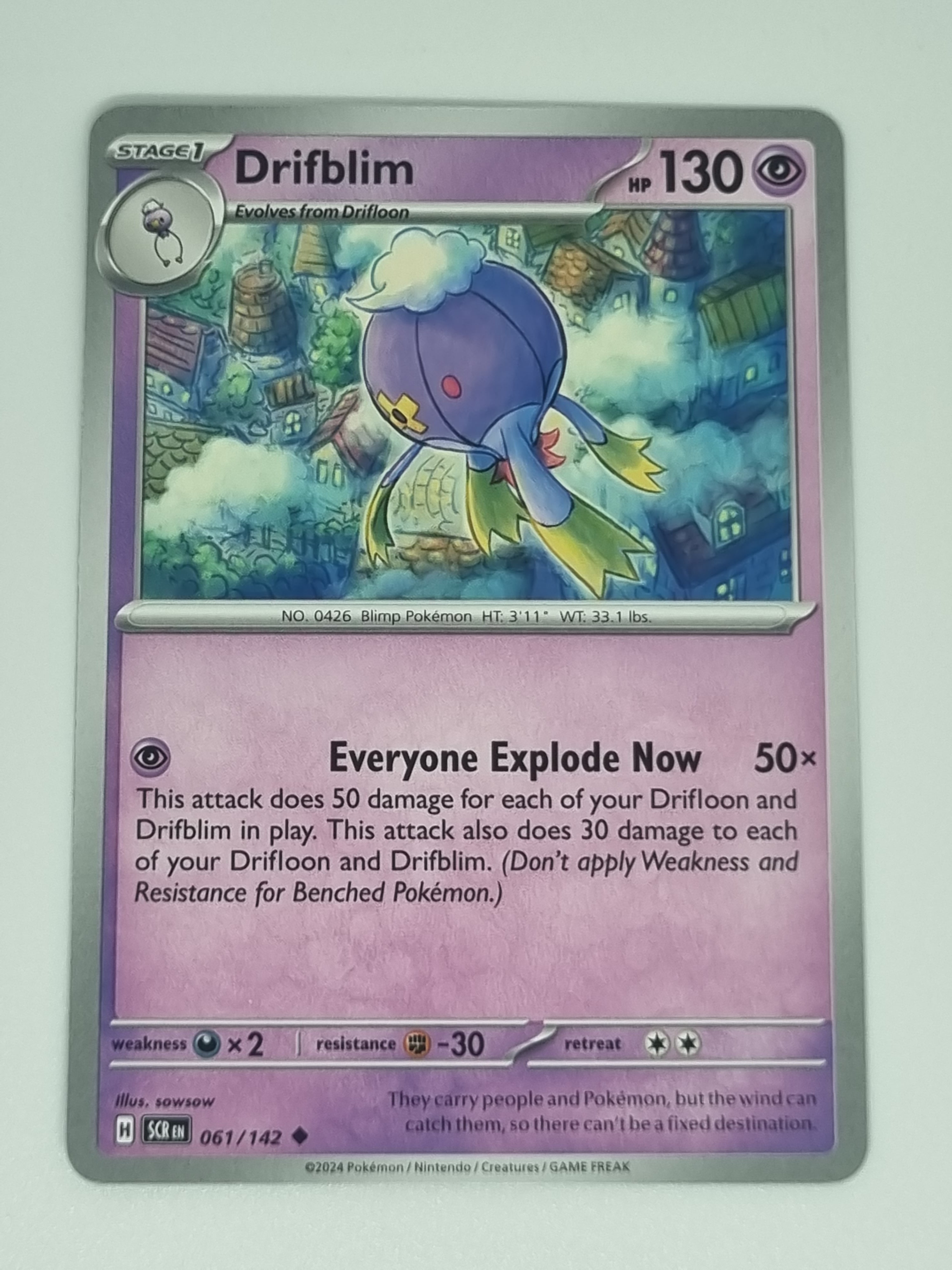 Pokemon TCG - Stellar Crown - #061/142 - Drifblim - Uncommon
