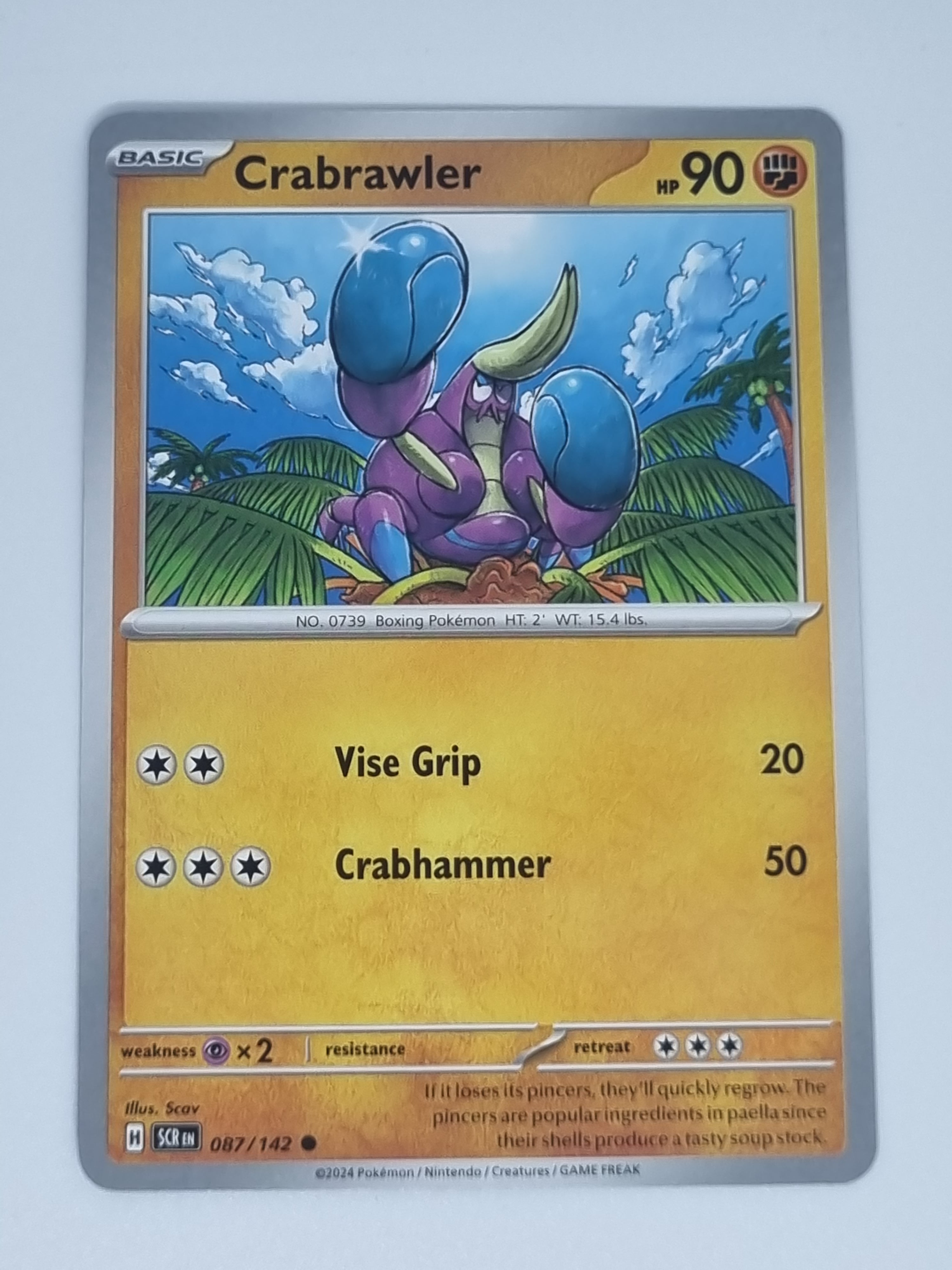 Pokemon TCG - Stellar Crown - #087/142 - Crabrawler - Common
