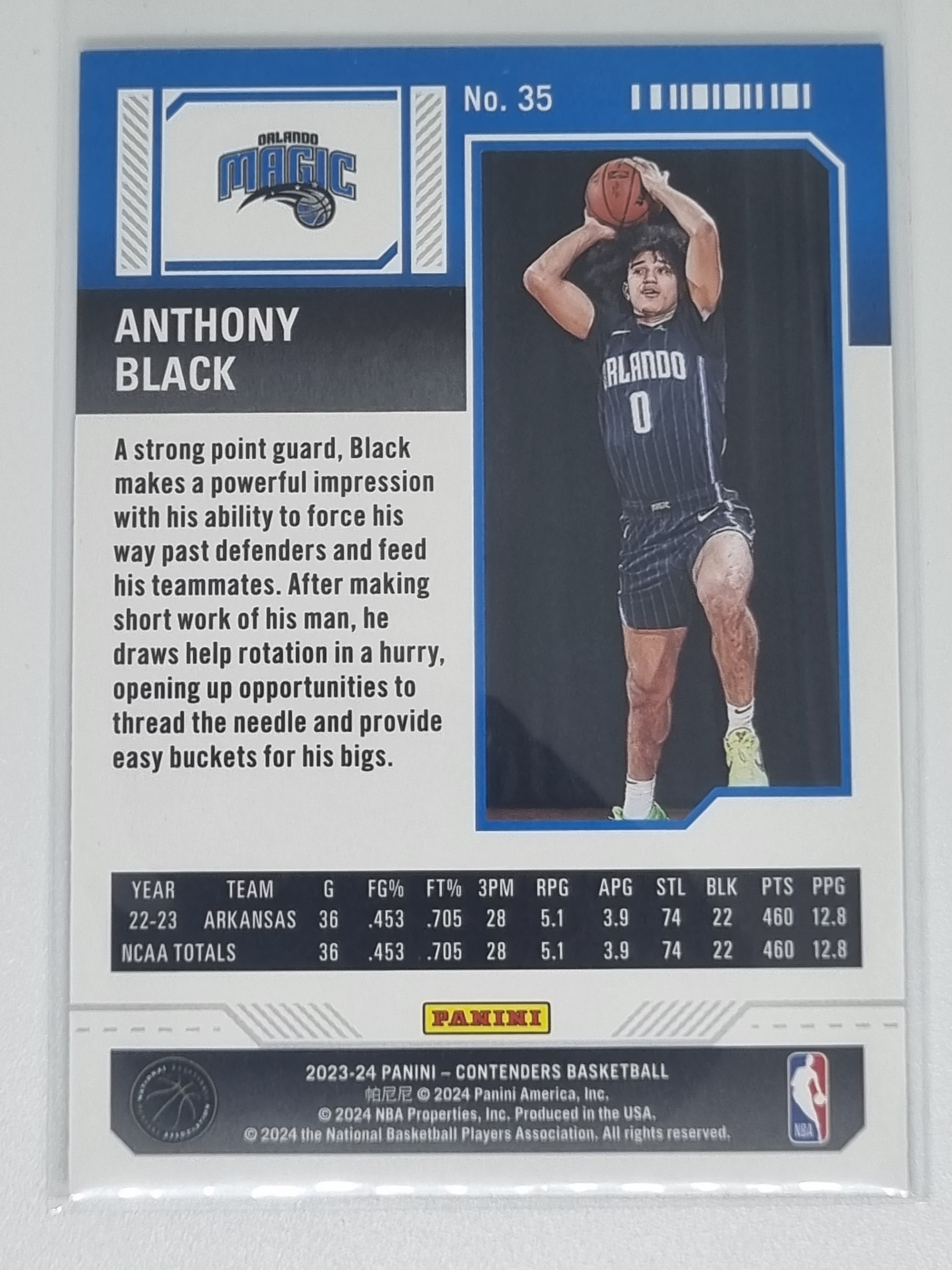 23-24 Panini Contenders Season Ticket Premium Edition #35 Anthony Black Magic
