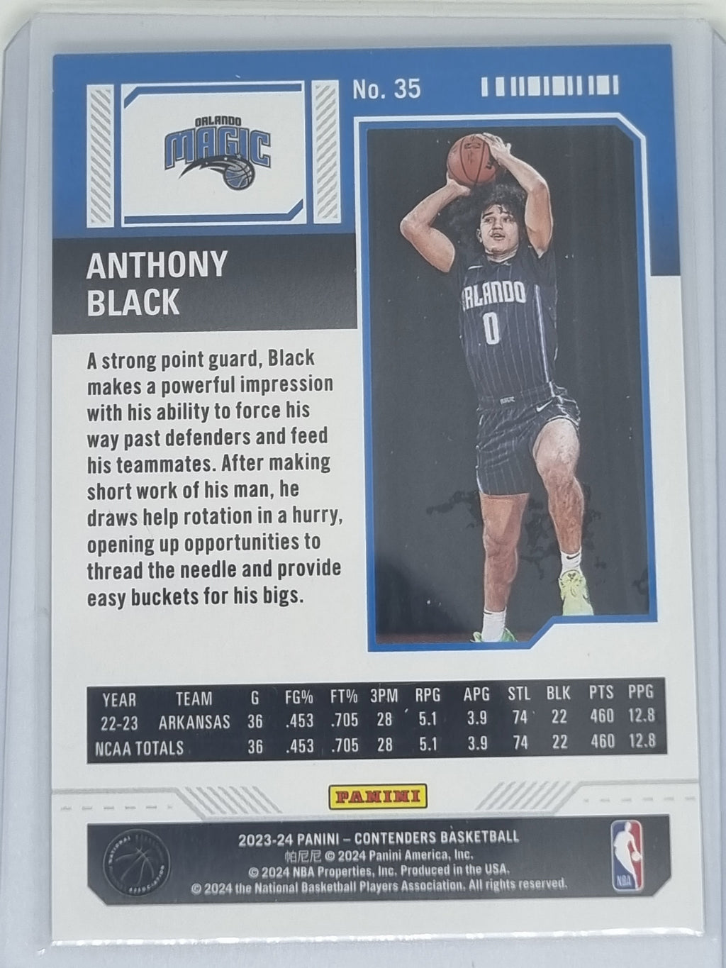 23-24 Panini Contenders Playoff Ticket #35 Anthony Black Magic #011/249