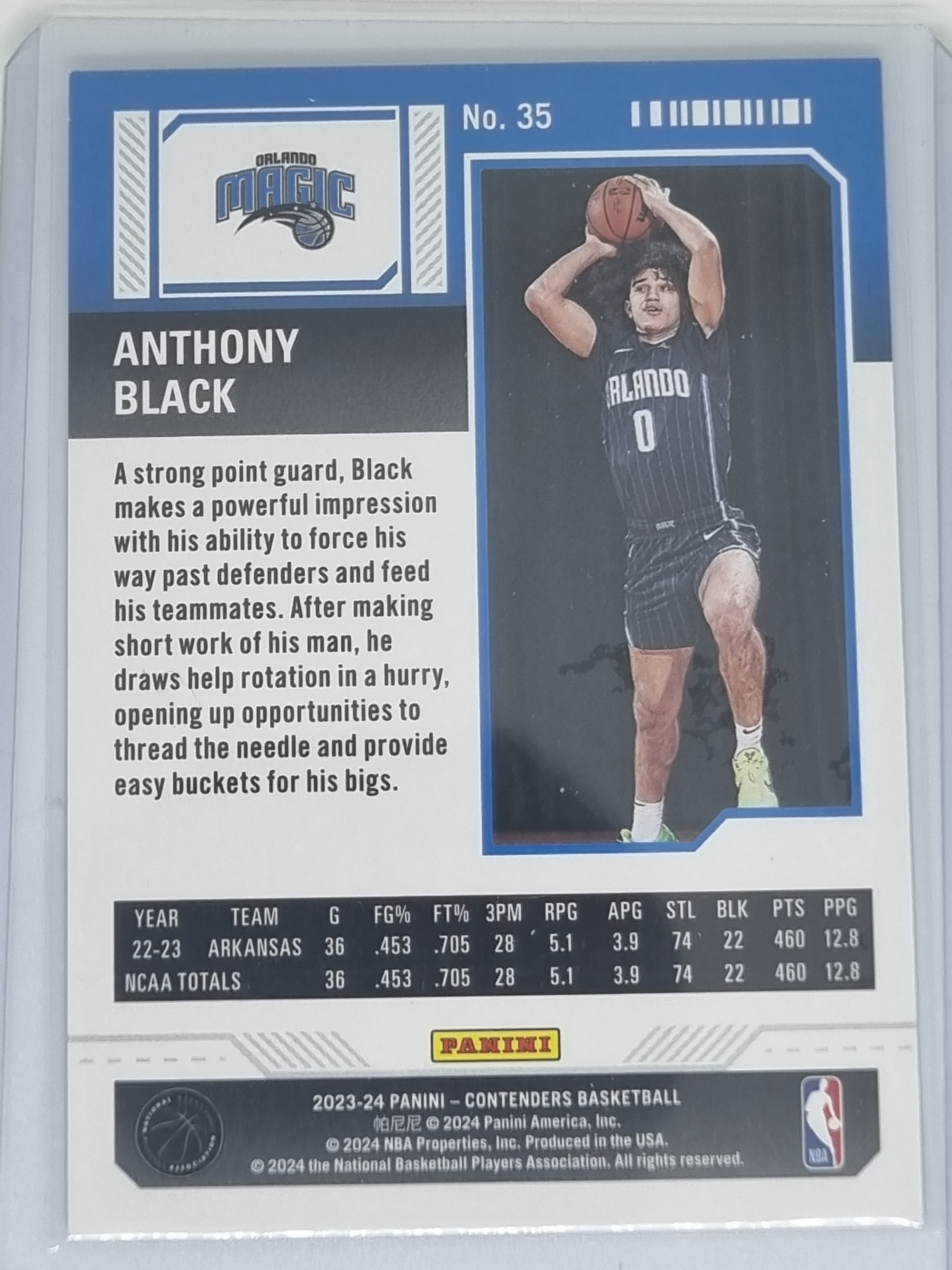 23-24 Panini Contenders Playoff Ticket #35 Anthony Black Magic #011/249