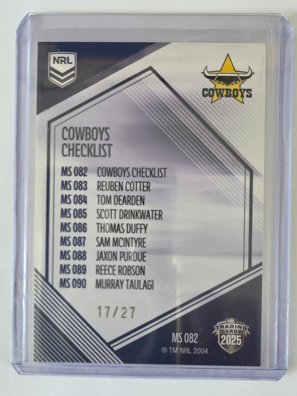 NRL 2025 Elite | Mojo Sapphire| #MS82 | Checklist | #17/27 | Cowboys