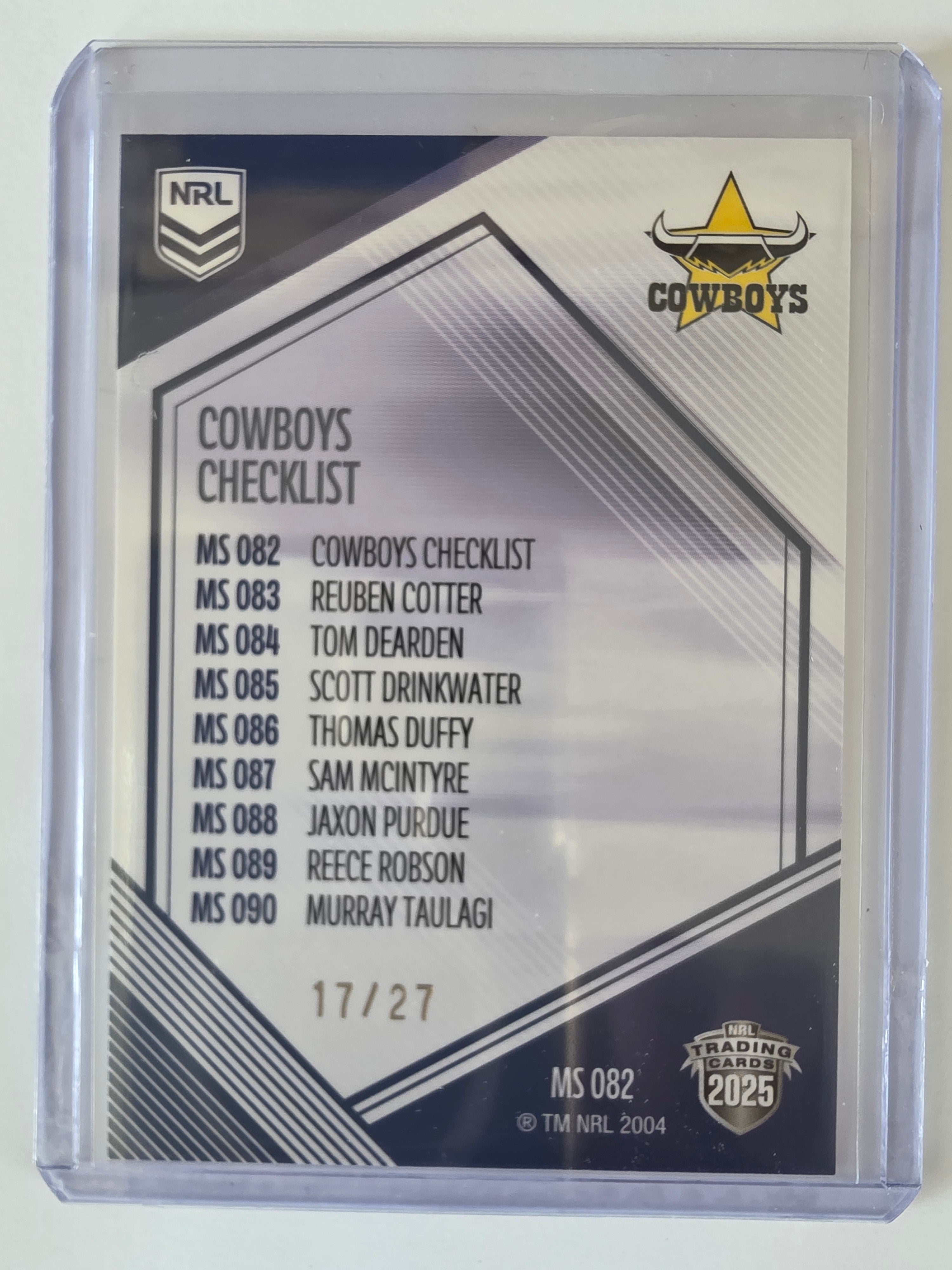NRL 2025 Elite | Mojo Sapphire| #MS82 | Checklist | #17/27 | Cowboys