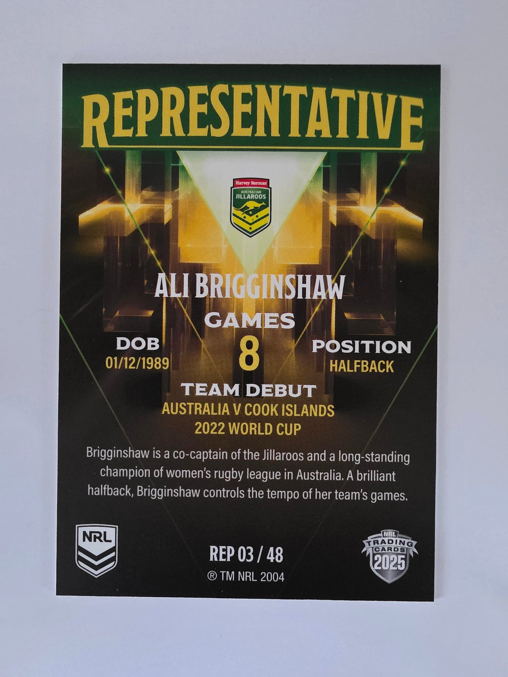 NRL 2025 Elite | The Representatives | #REP03 | Ali Brigginshaw | Jillaroos