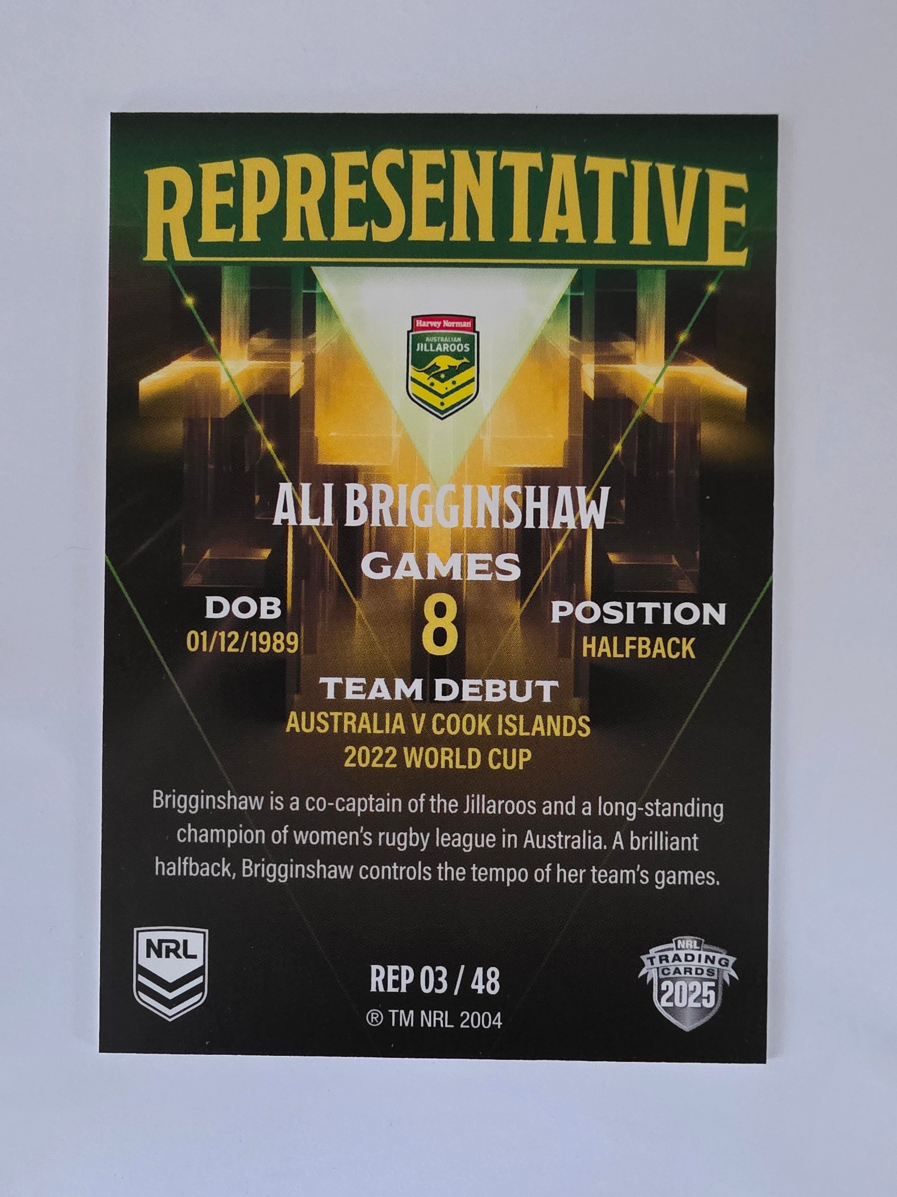 NRL 2025 Elite | The Representatives | #REP03 | Ali Brigginshaw | Jillaroos