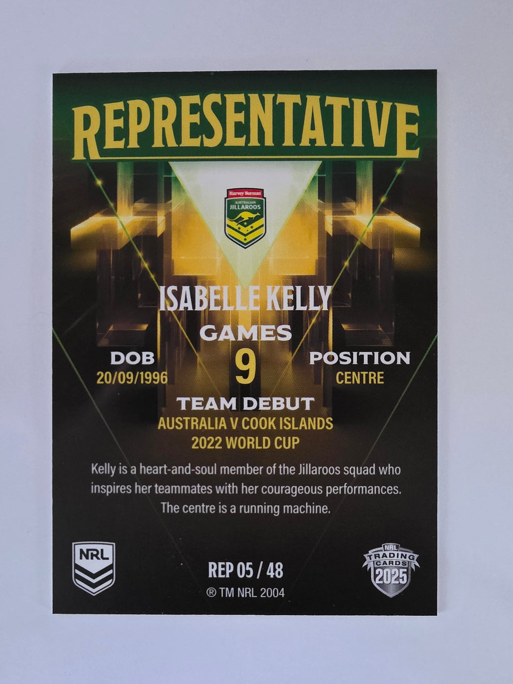 NRL 2025 Elite | The Representatives | #REP05 | Isabelle Kelly | Jillaroos