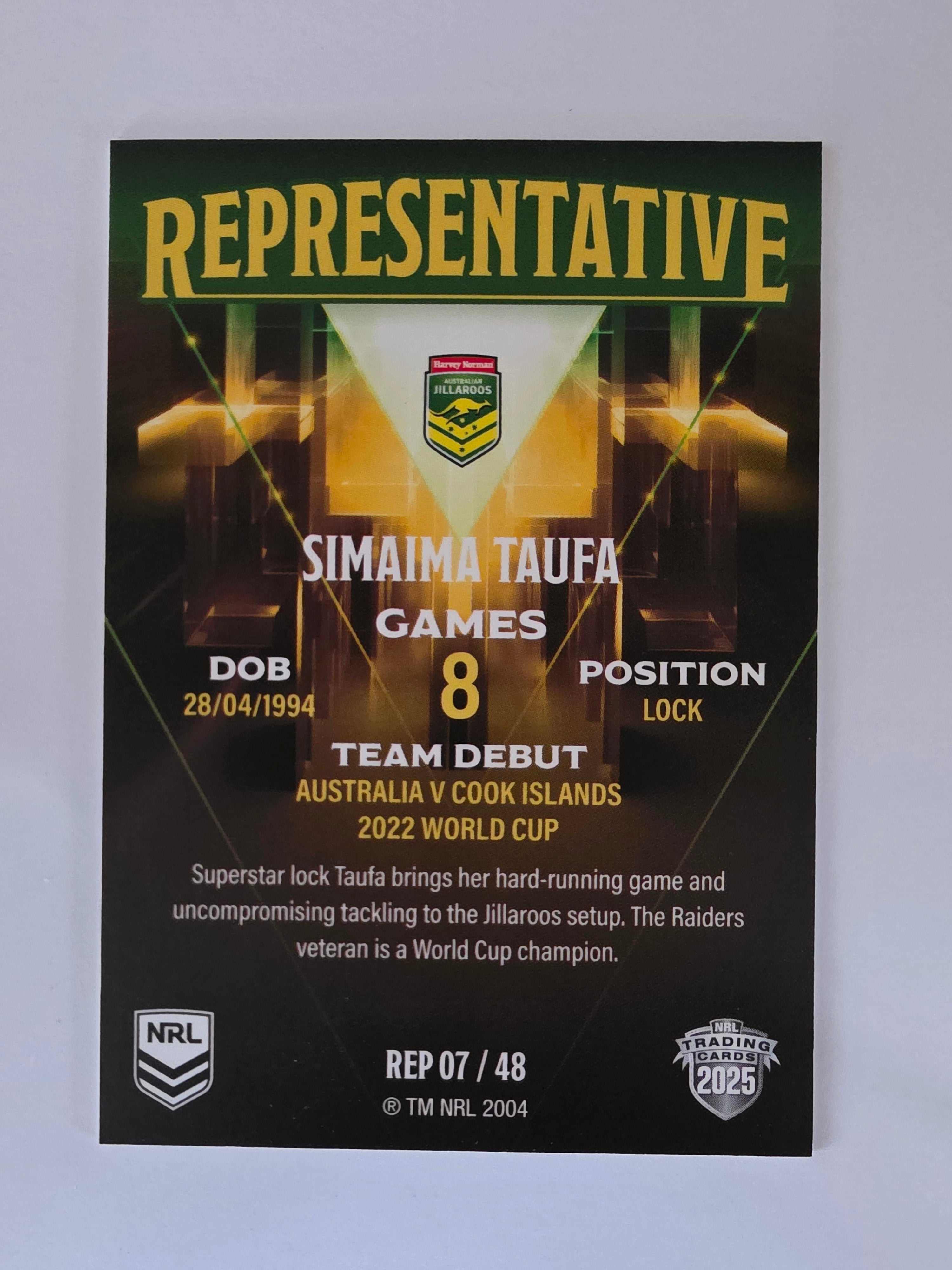 NRL 2025 Elite | The Representatives | #REP07 | Simaima Taufa | Jillaroos