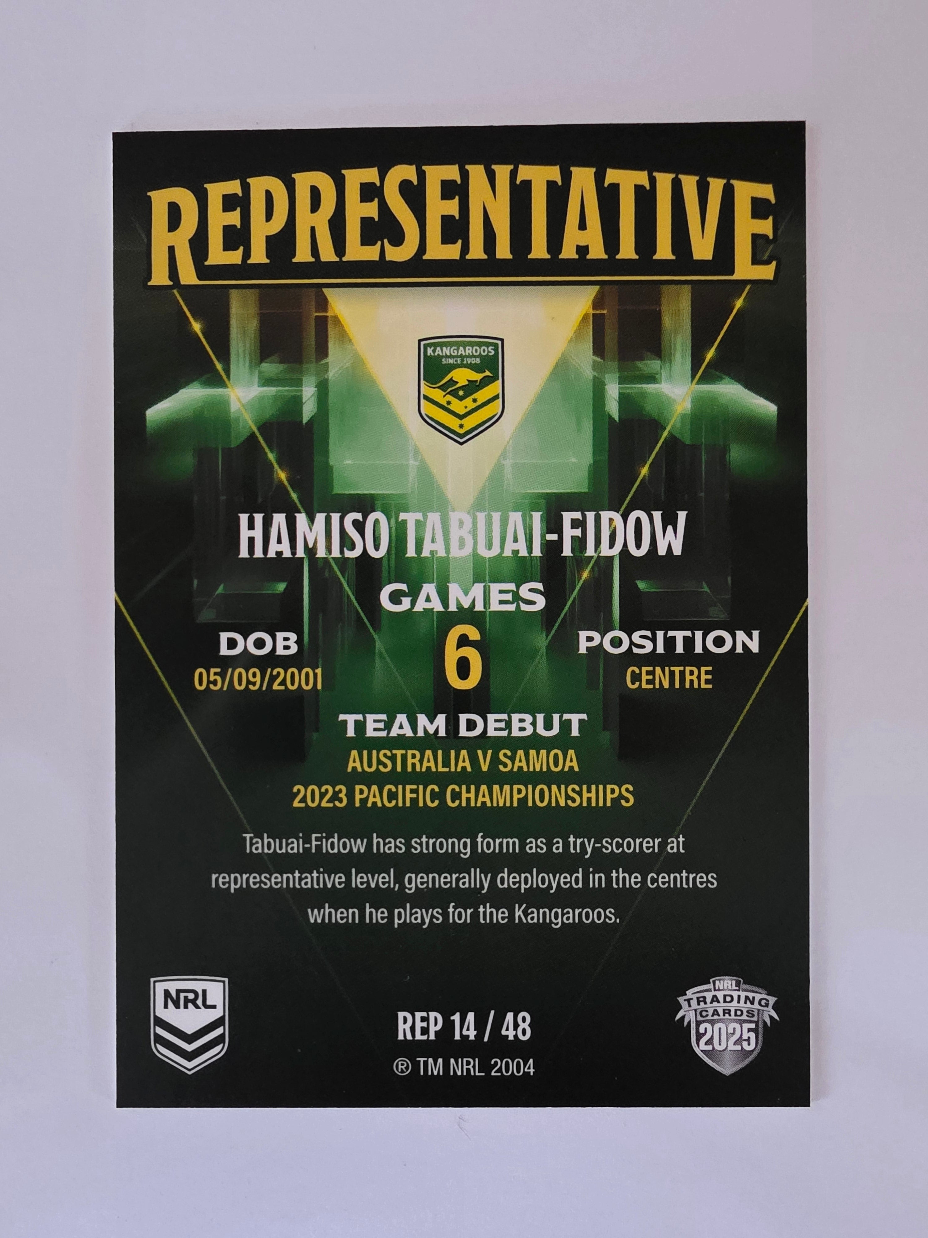 NRL 2025 Elite | The Representatives | #REP14 | Hamiso Tabuai-Fidow | Kangaroos