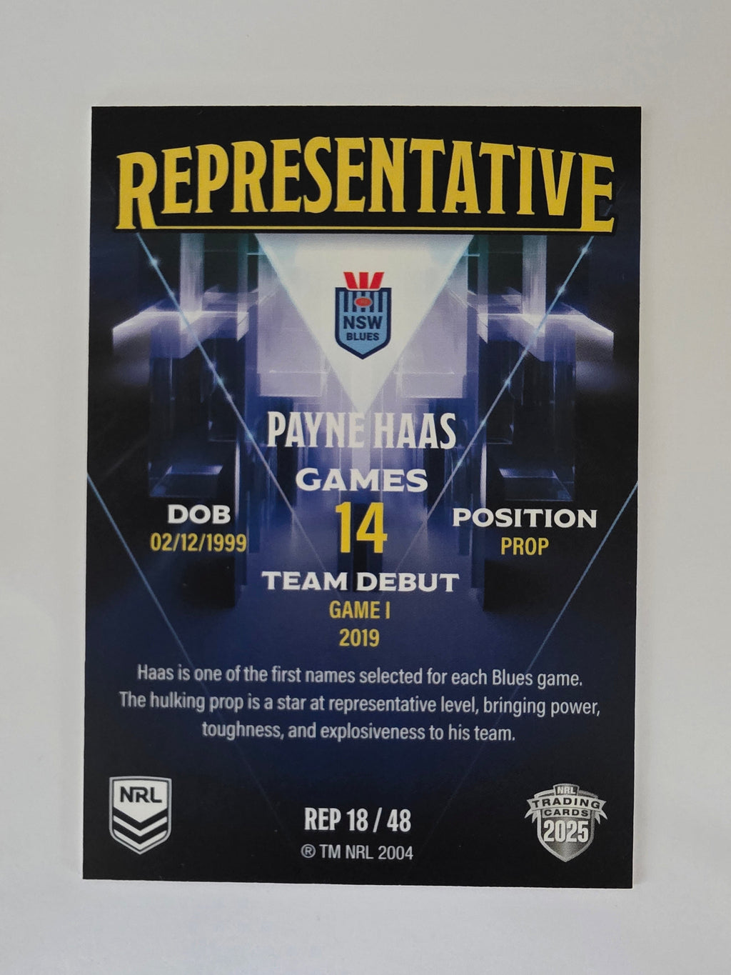 NRL 2025 Elite | The Representatives | #REP18 | Payne Haas | NSW Blues