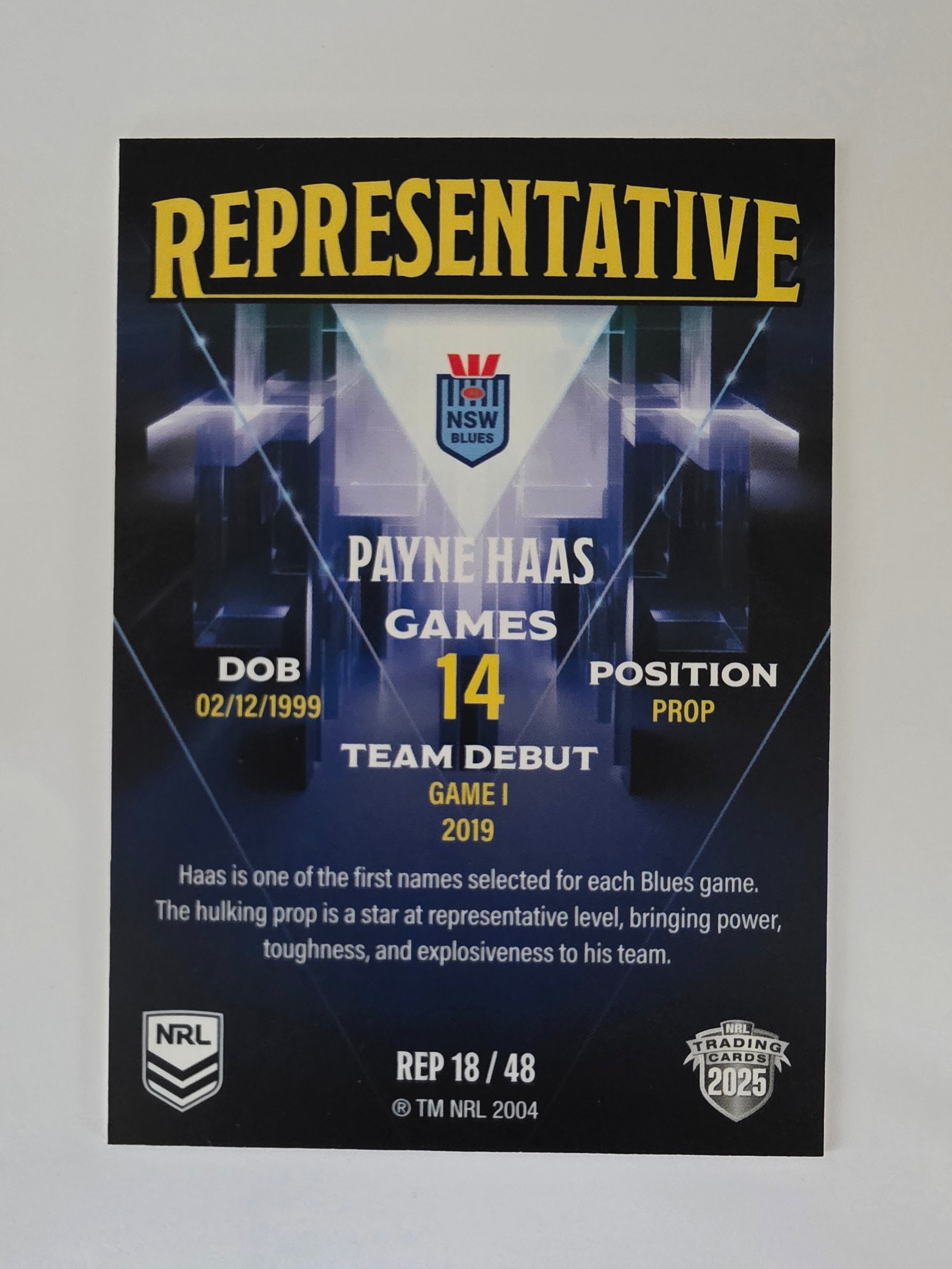NRL 2025 Elite | The Representatives | #REP18 | Payne Haas | NSW Blues