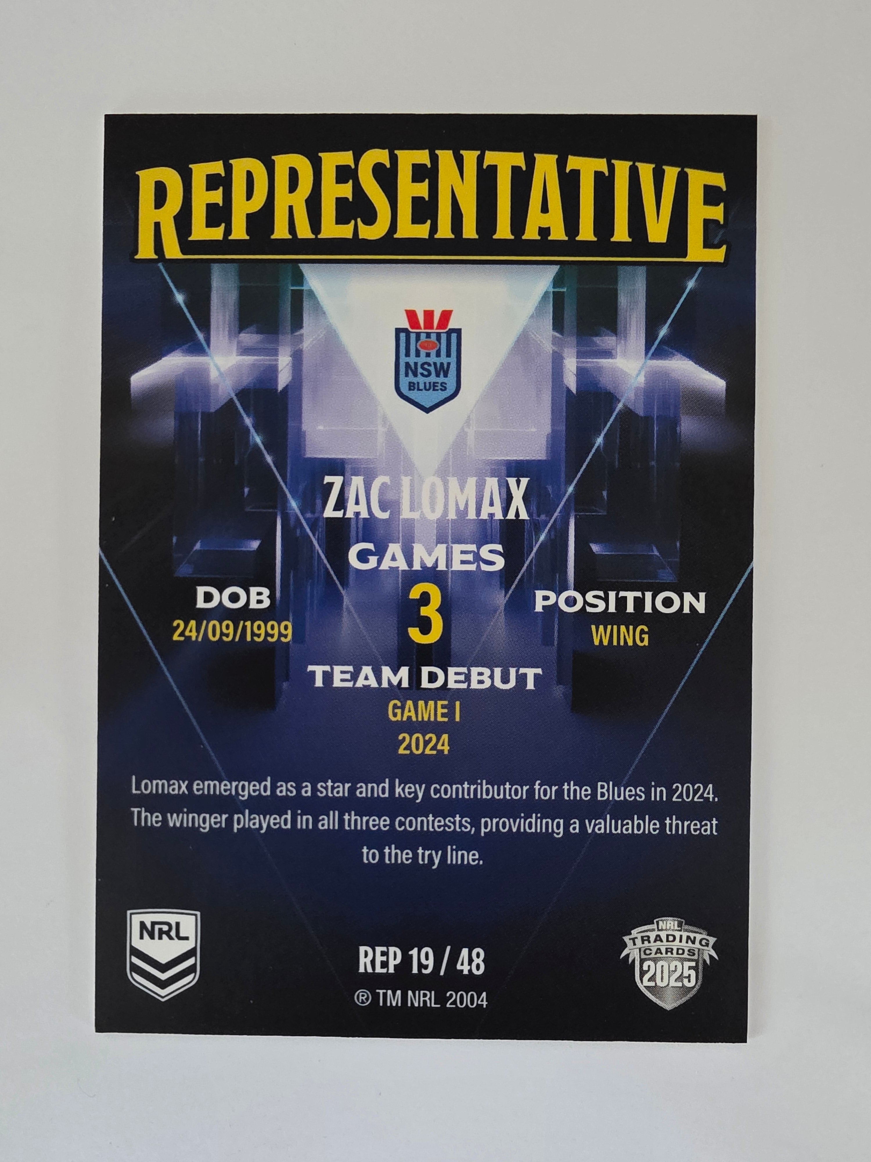 NRL 2025 Elite | The Representatives | #REP19 | Zac Lomax | NSW Blues