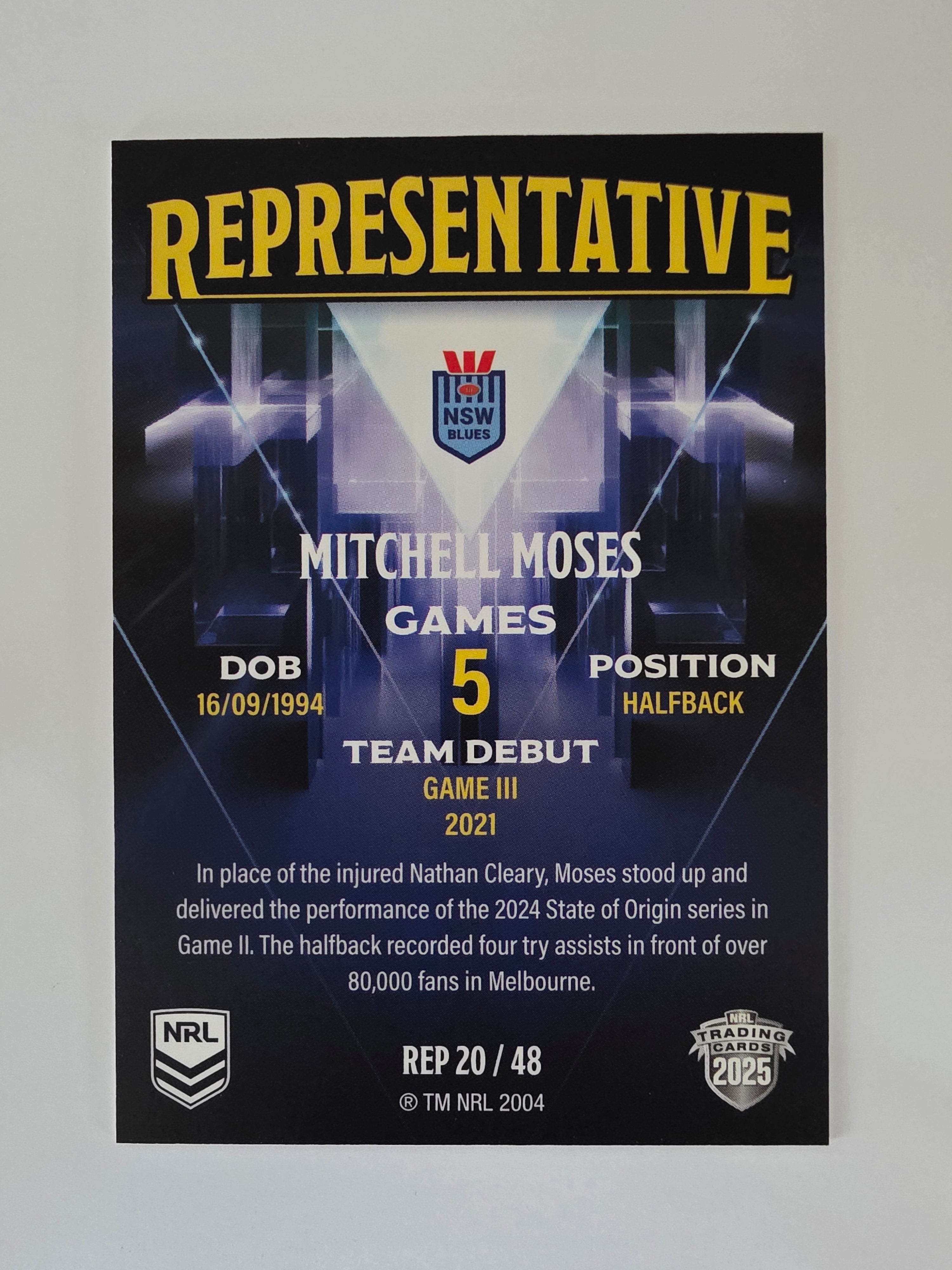 NRL 2025 Elite | The Representatives | #REP20 | Mitchell Moses | NSW Blues