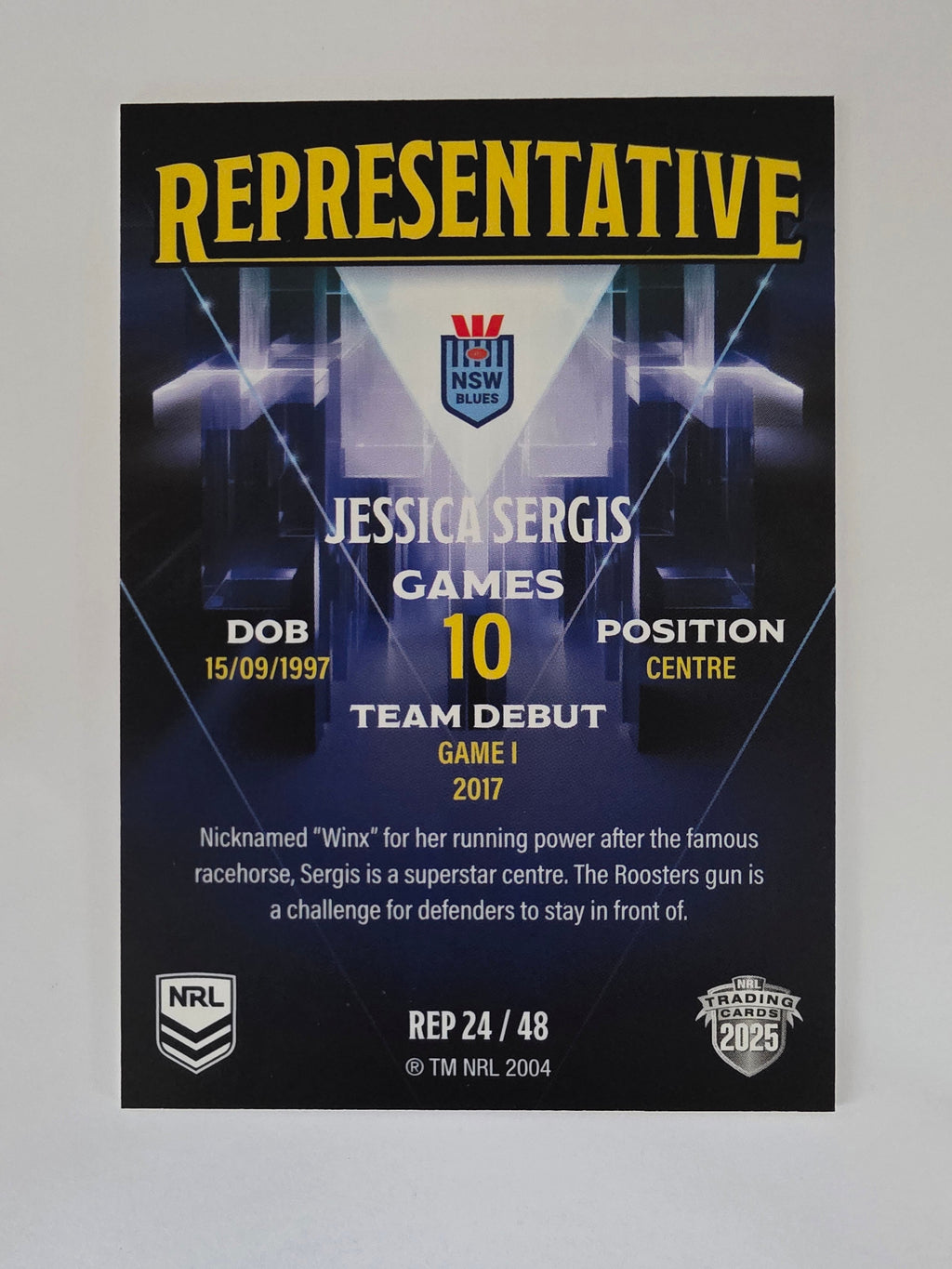 NRL 2025 Elite | The Representatives | #REP24 | Jessica Sergis | NSW Sky Blues