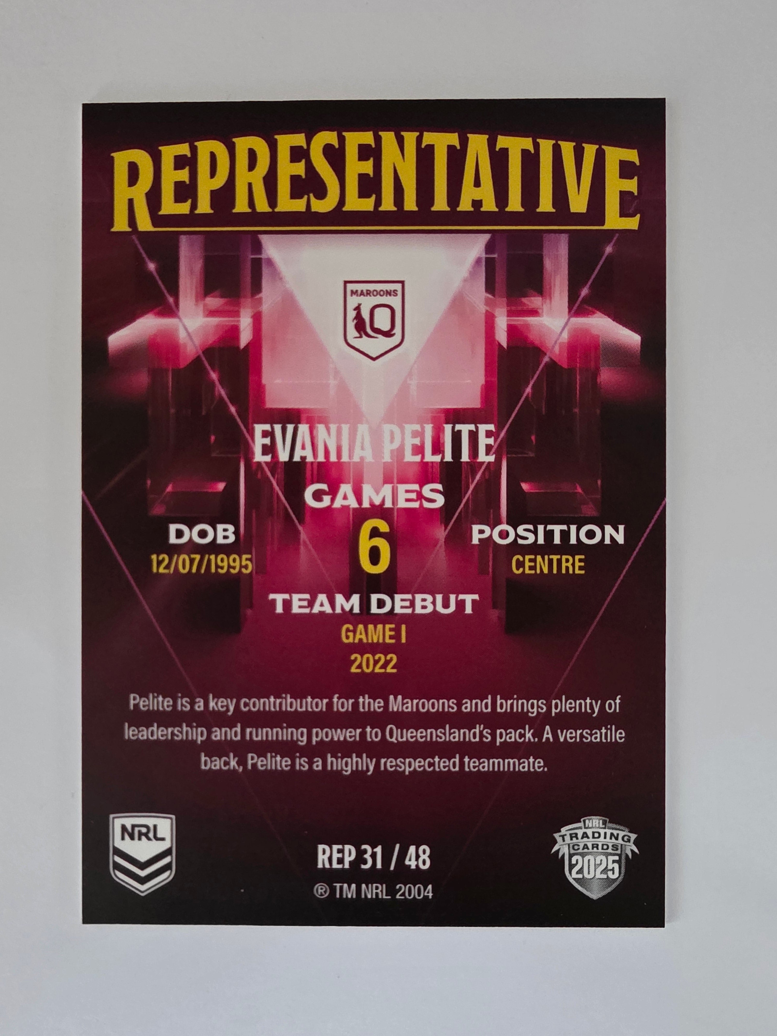 NRL 2025 Elite | The Representatives | #REP31 | Evania Pelite | QLD Maroons