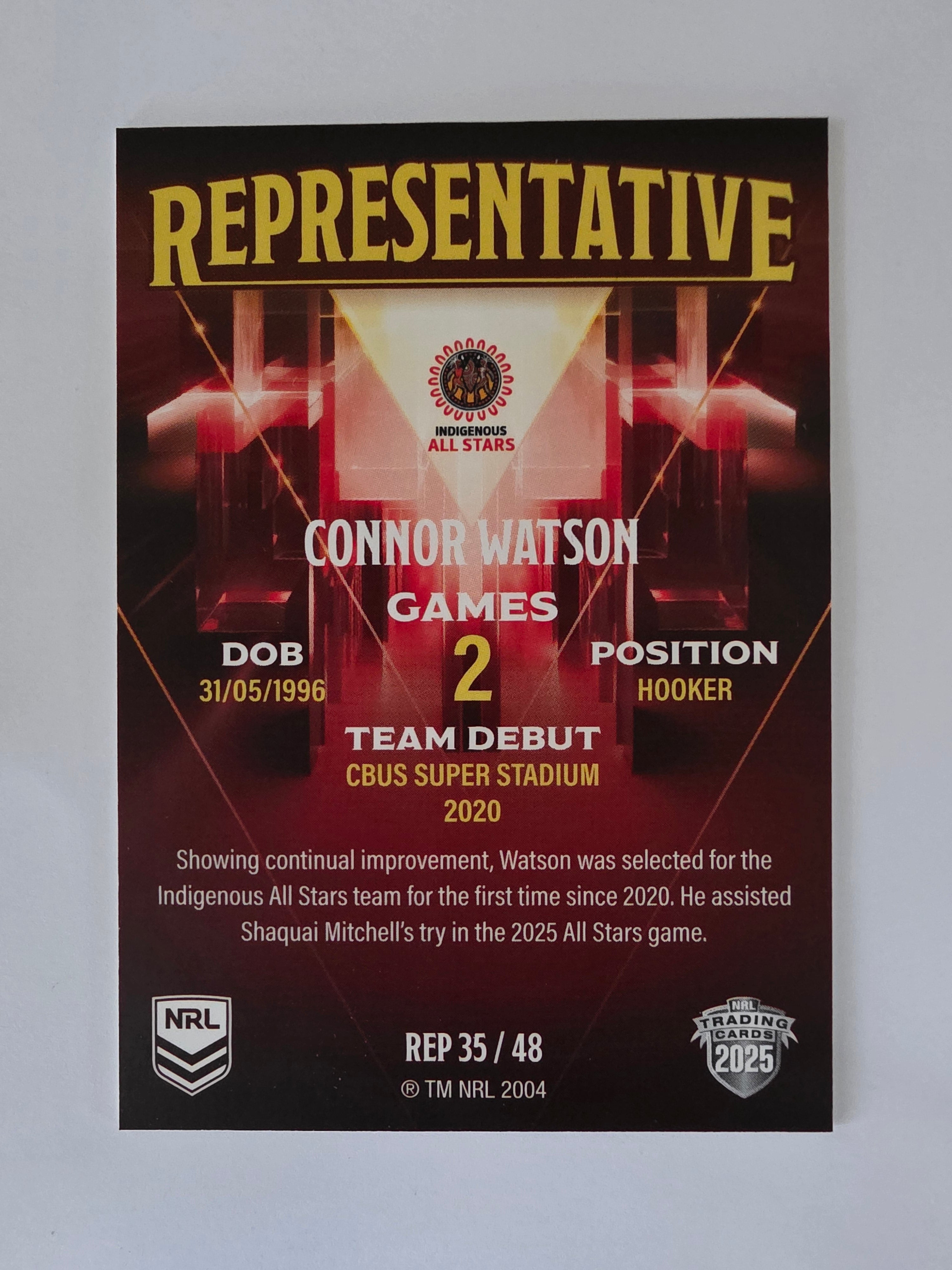 NRL 2025 Elite | The Representatives #REP35 Connor Watson | Indigenous All Stars