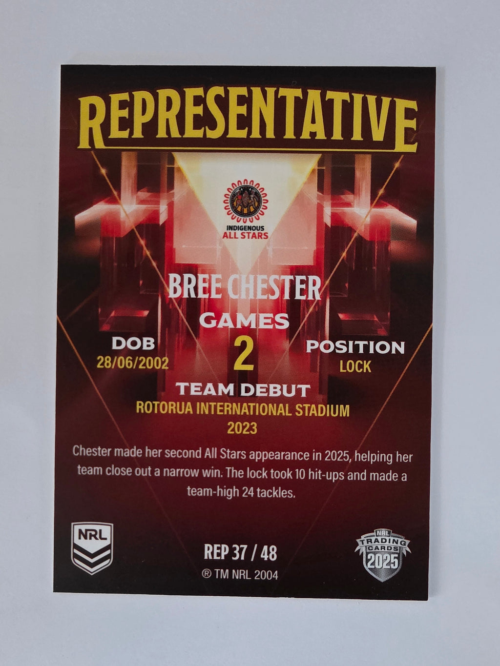 NRL 2025 Elite | The Representatives #REP37 Bree Chester | Indigenous All Stars