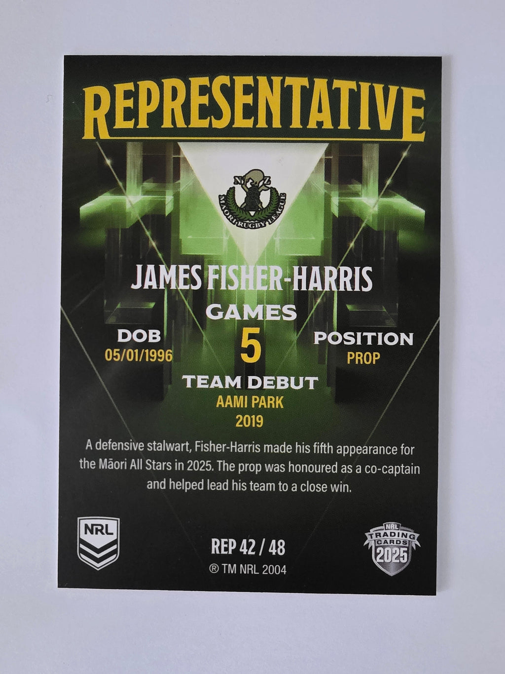 NRL 2025 Elite | The Representatives #REP42 James Fisher-Harris Maori All Stars