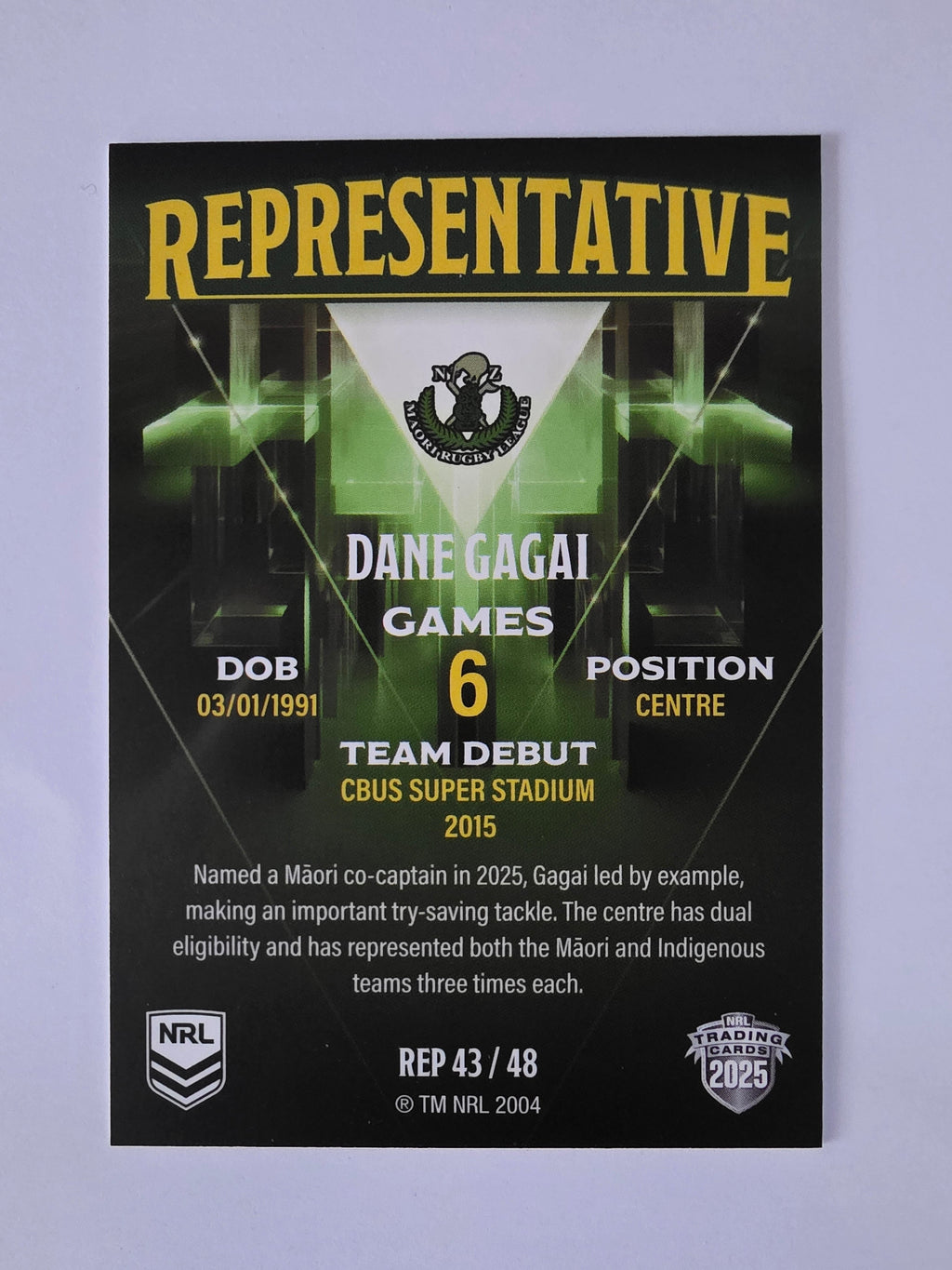 NRL 2025 Elite | The Representatives | #REP43 | Dane Gagai | Maori All Stars