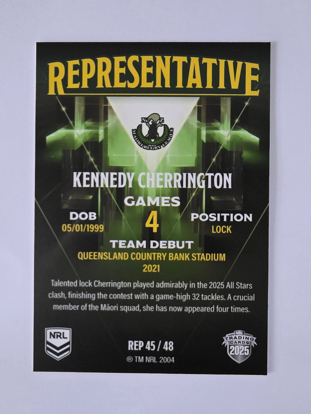 NRL 2025 Elite | The Representatives #REP45 Kennedy Cherrington Maori All Stars