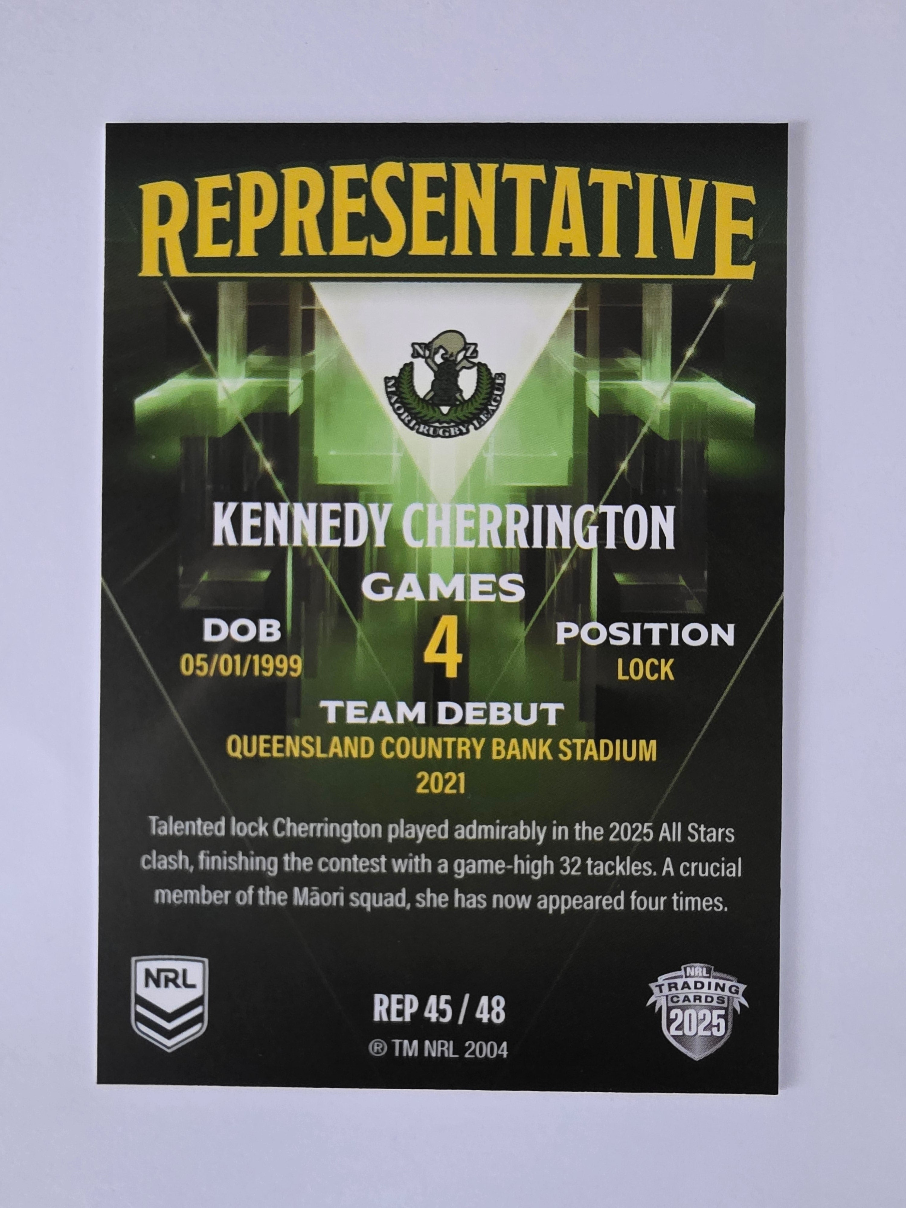 NRL 2025 Elite | The Representatives #REP45 Kennedy Cherrington Maori All Stars