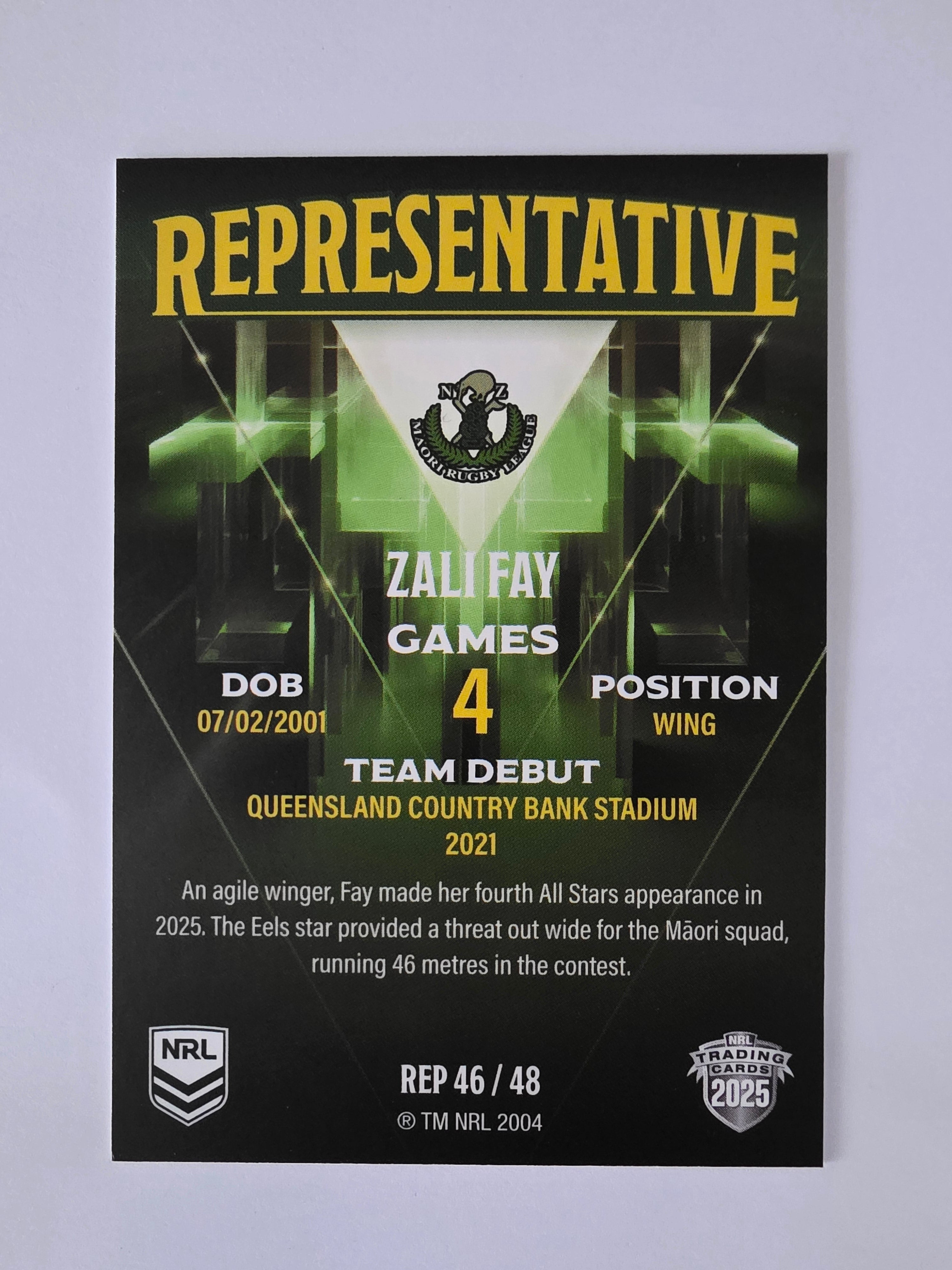 NRL 2025 Elite | The Representatives | #REP46 | Zali Fay | Maori All Stars
