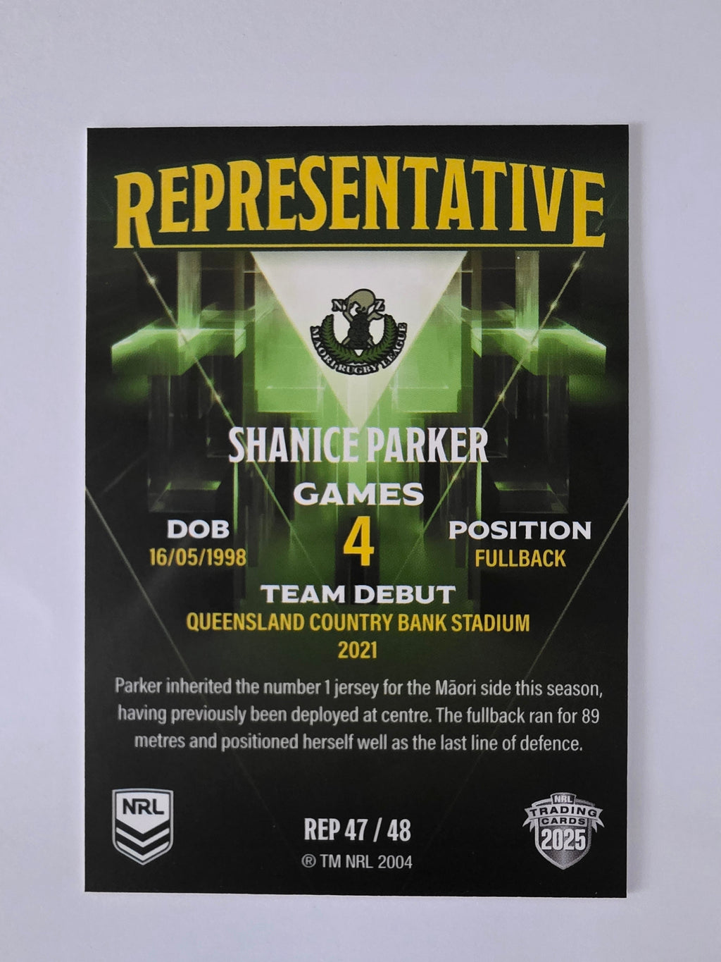 NRL 2025 Elite | The Representatives | #REP47 | Shanice Parker | Maori All Stars