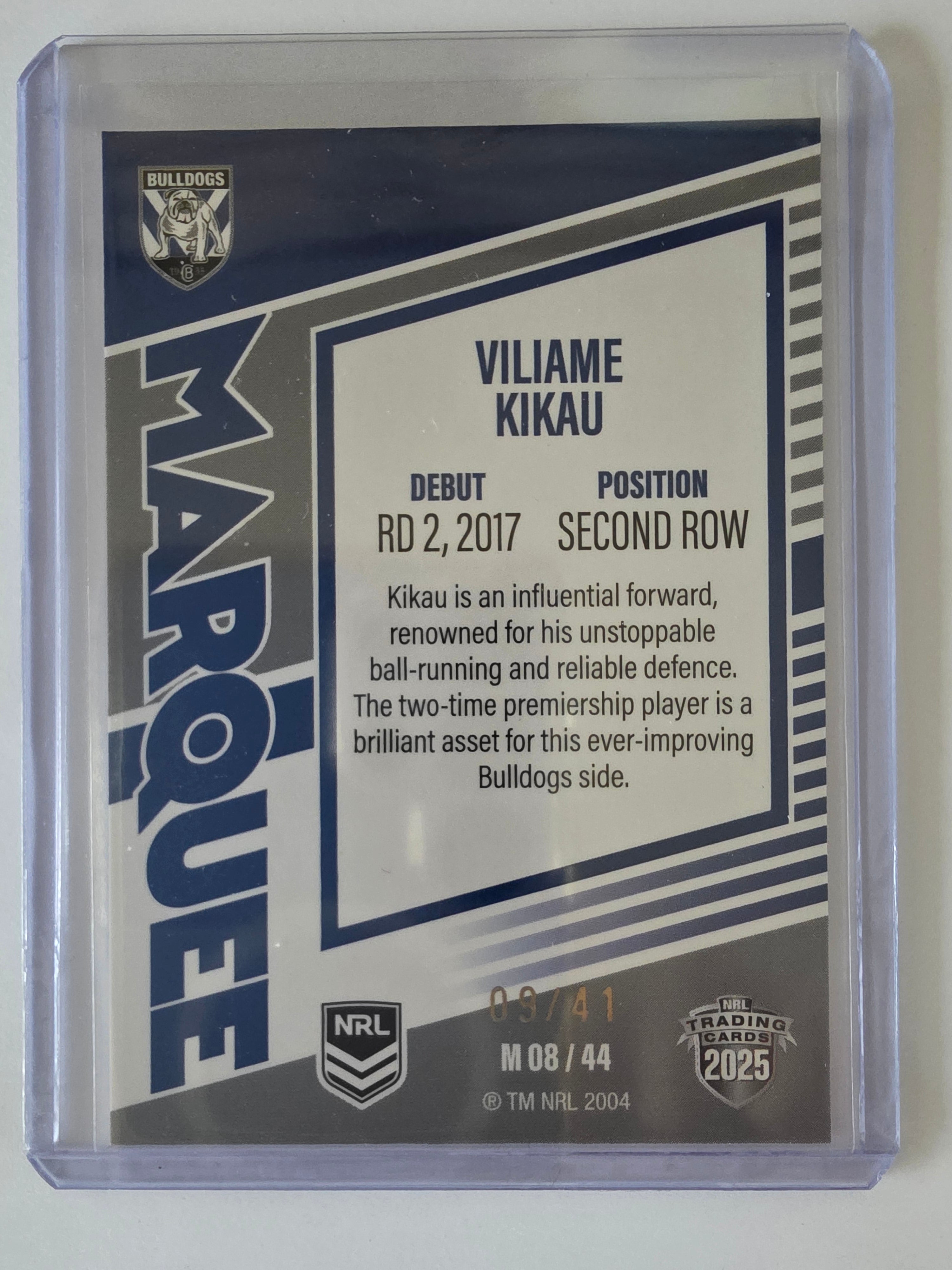 NRL 2025 Elite | Marquee Priority | #MG08 | Viliame Kikau | #09/41 | Bulldogs