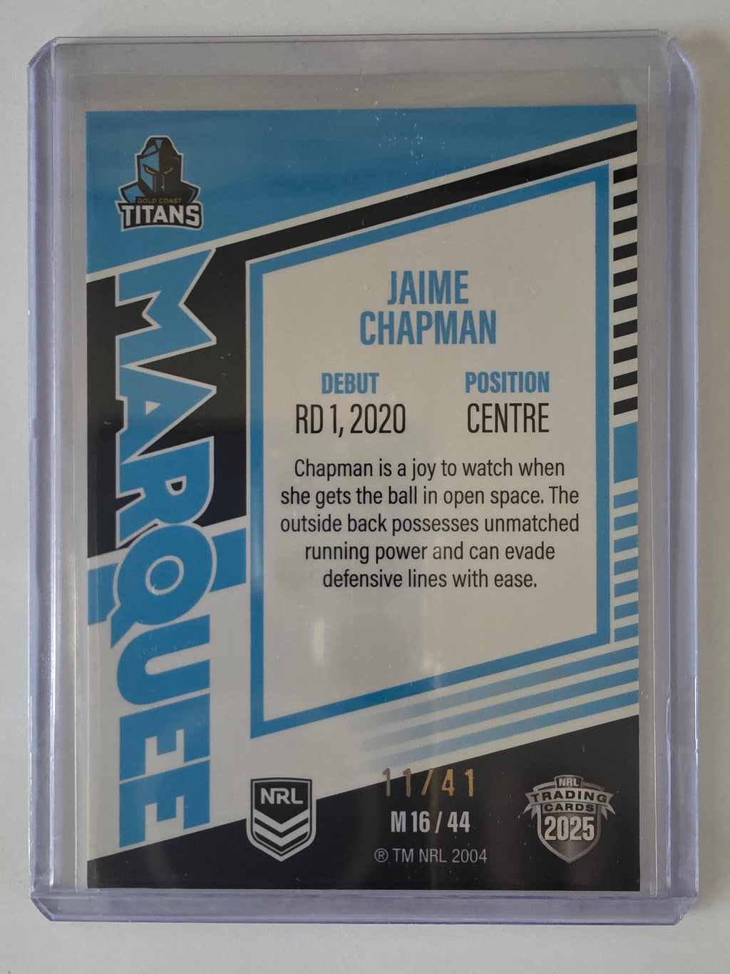 NRL 2025 Elite | Marquee Priority | #MG16 | Jaime Chapman | #11/41 | Titans